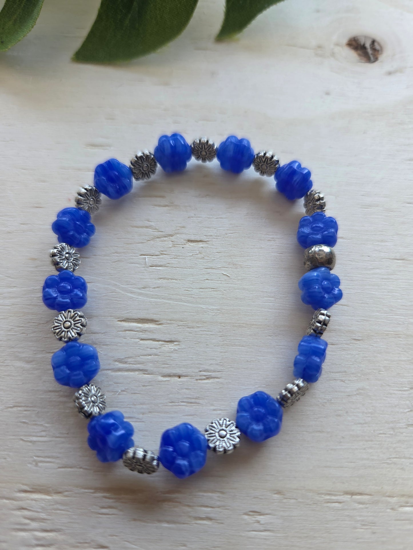 Armbänder Blau schönes Stein Perlen 3er-Set