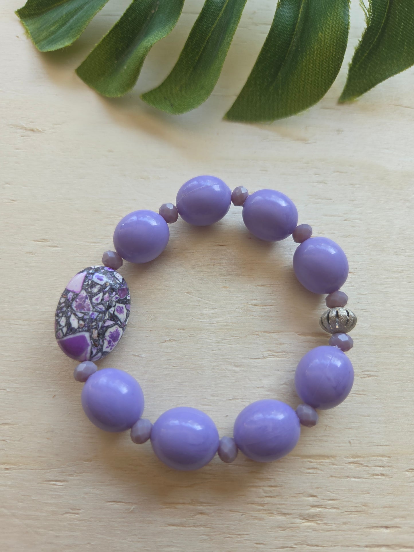 Armbänder Lila Big Perlen 3er-Set