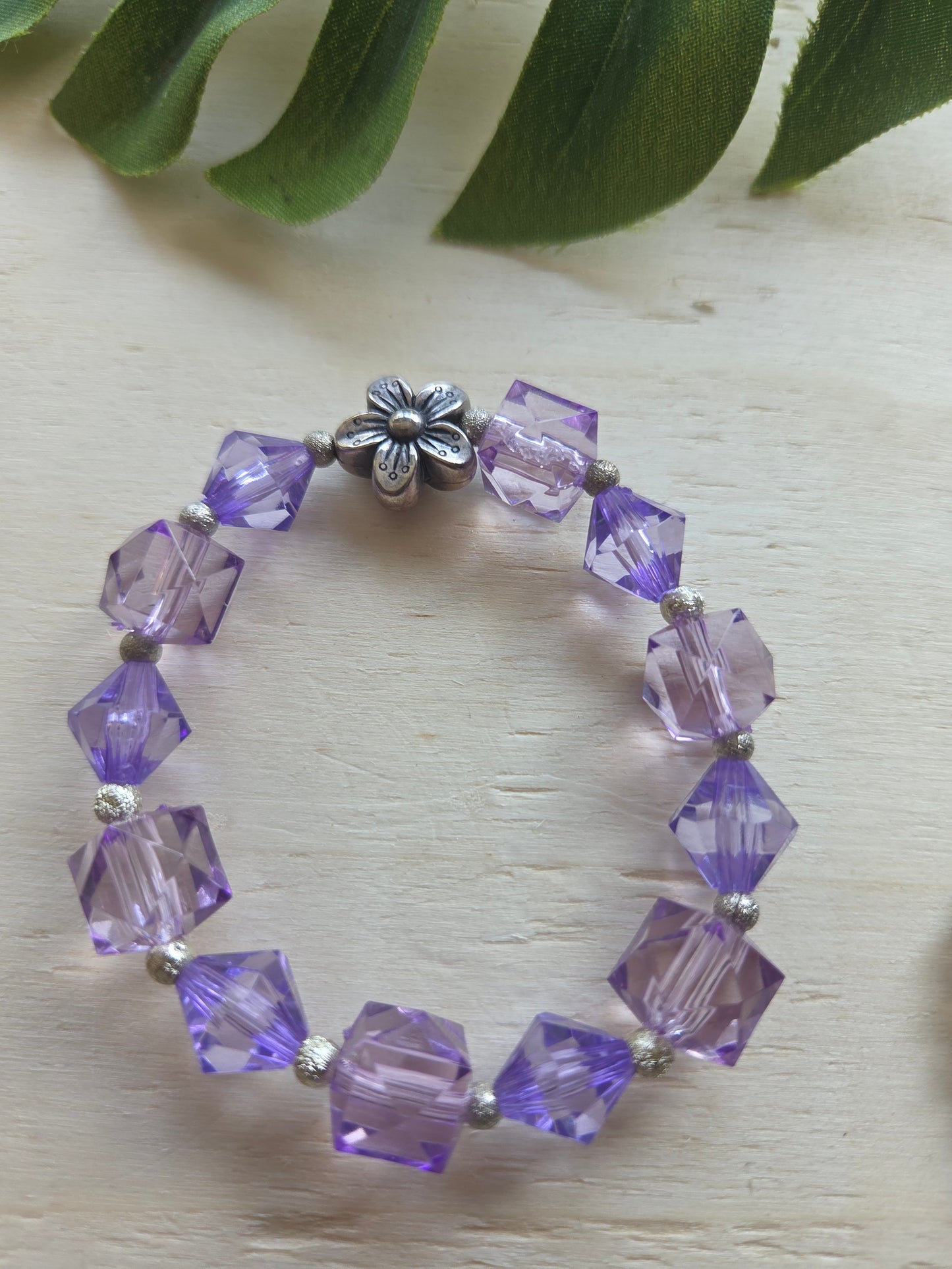 Armbänder Big Lila mit Blüten 3er-Set