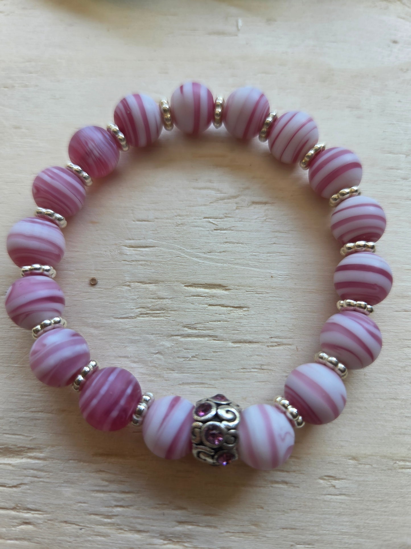 Armbänder Rosa mit Blüten Perlen 3er-Set
