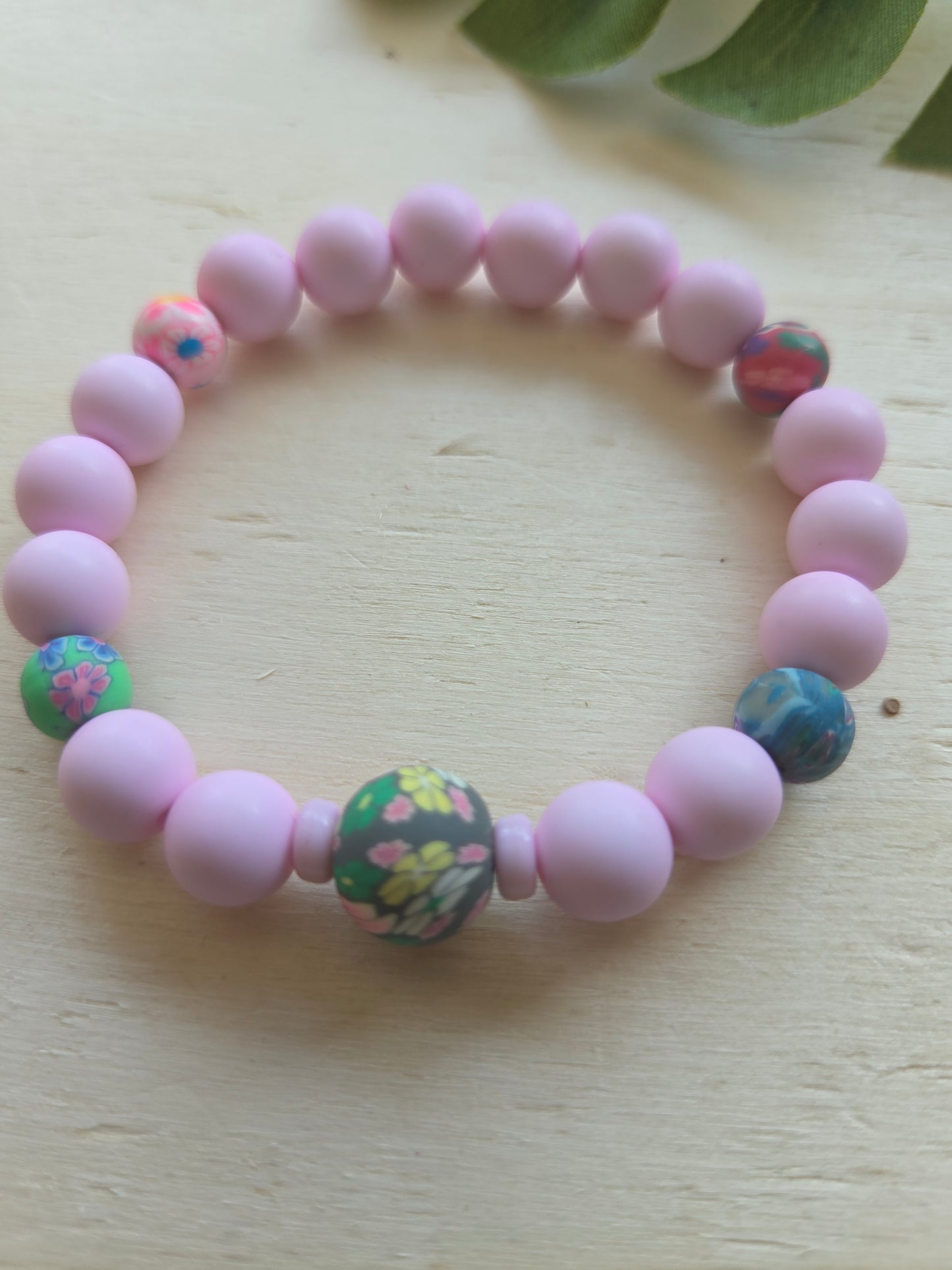 Armbänder Rosa mit Blüten Perlen 4er-Set