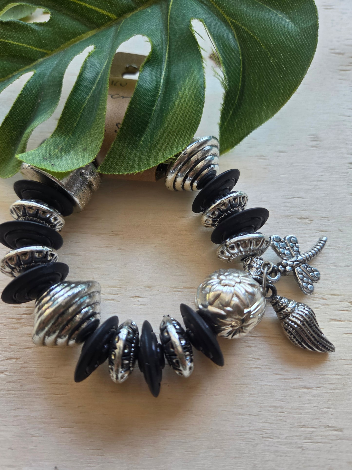 Armband Big schwarz/silberfarbig