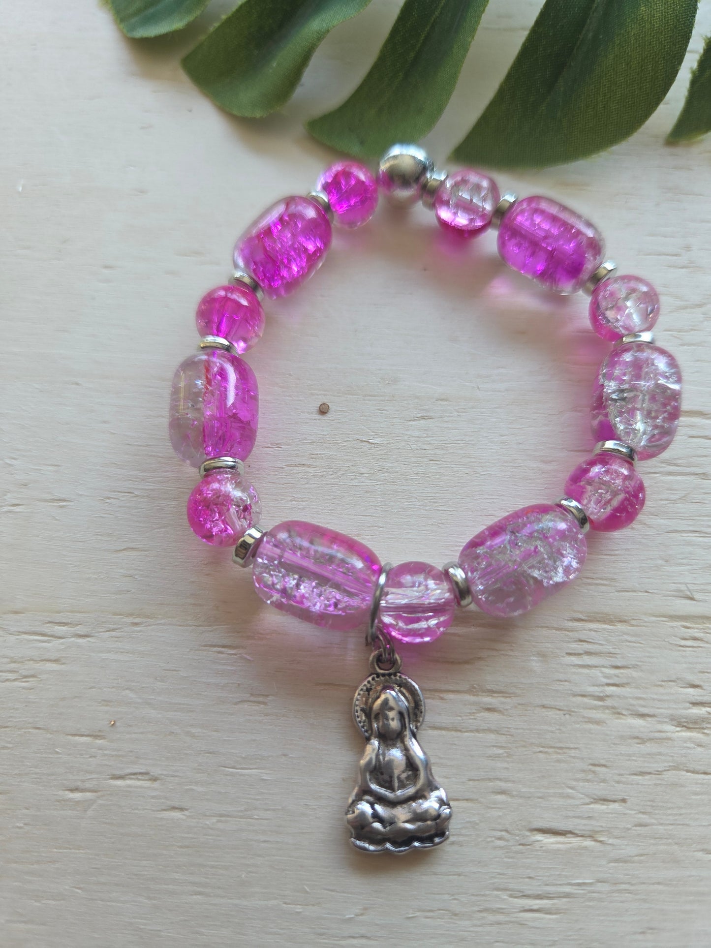 Armbänder mit AH Buddha Rosa/Pink 3er-Set