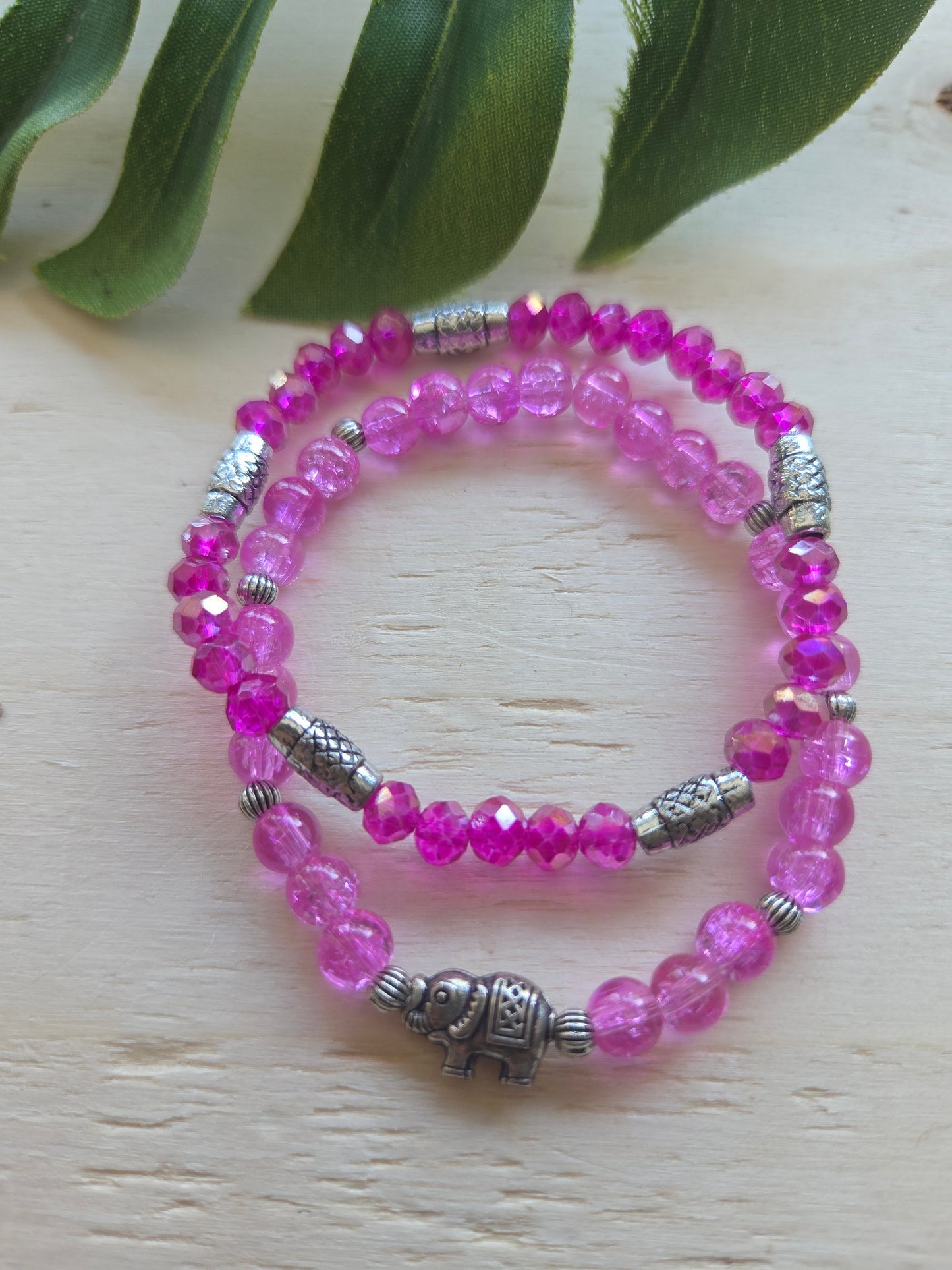 Armbänder mit AH Buddha Rosa/Pink 3er-Set