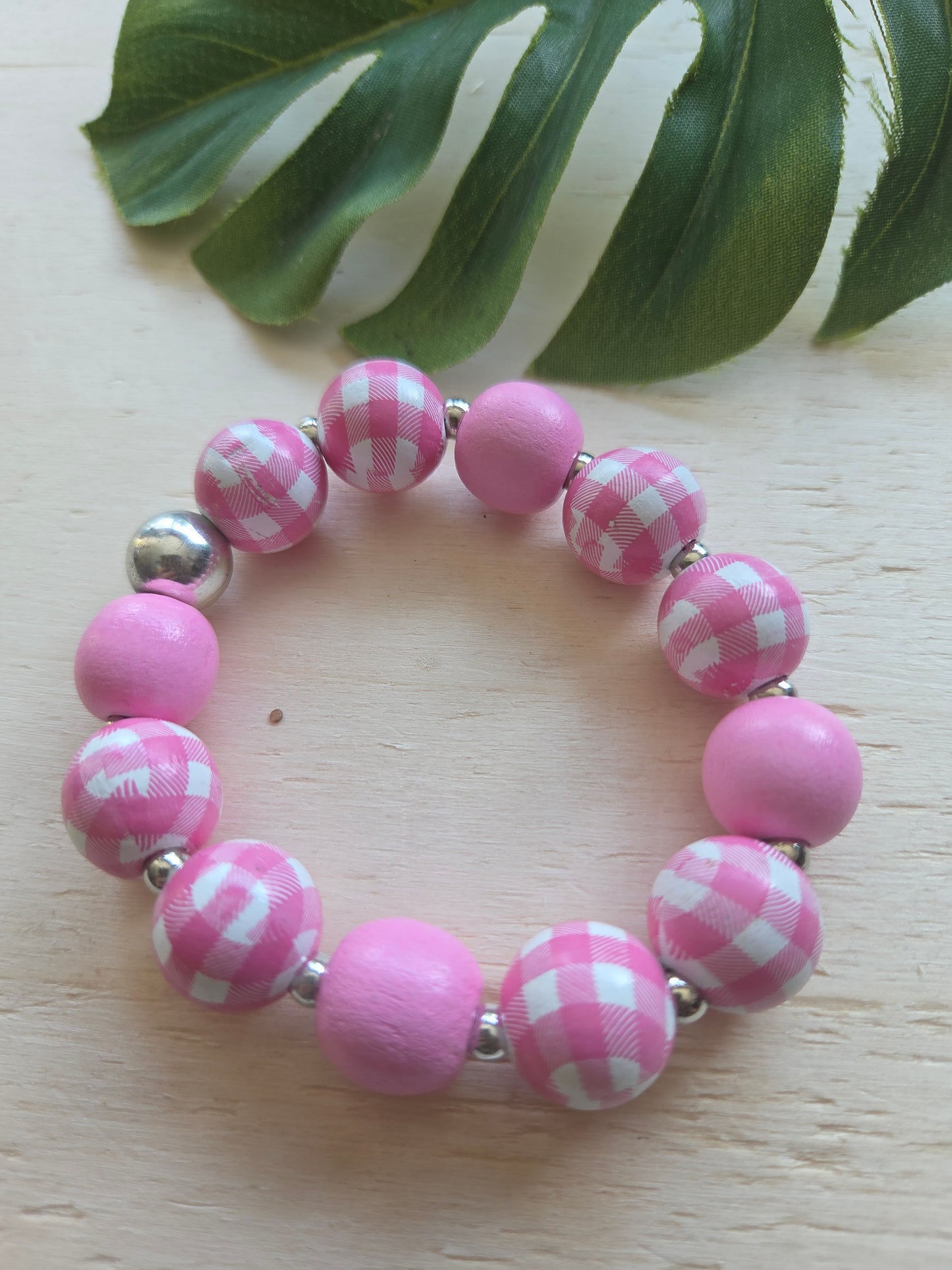 Armbänder weiß/Rosa 4er-Set