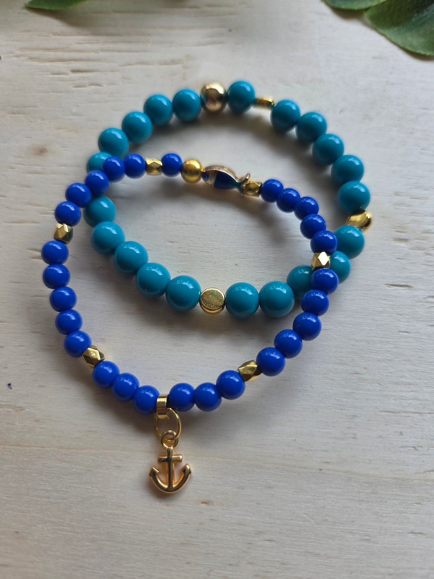 Armbänder blau 3er-Set mit Fischen