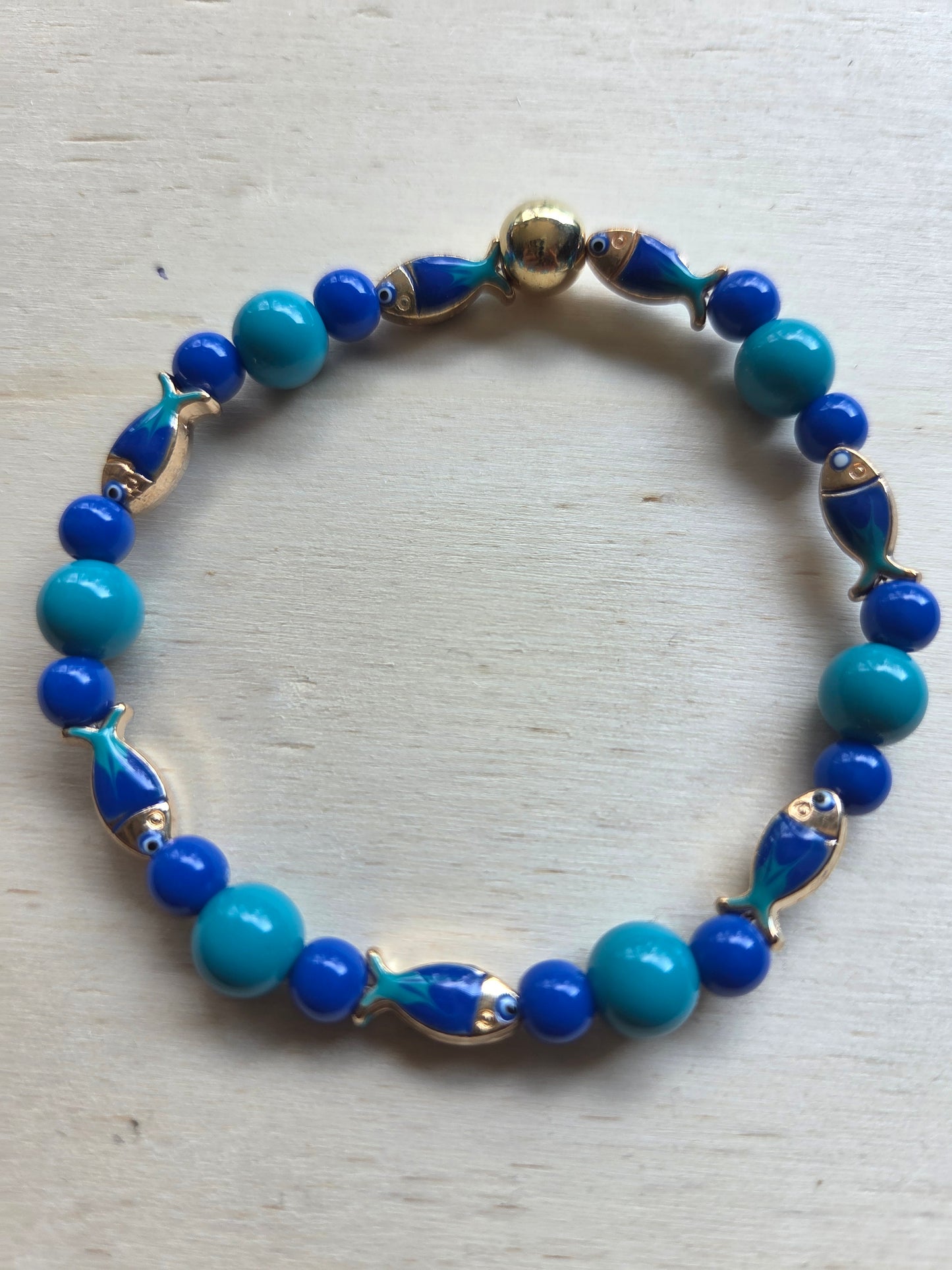 Armbänder blau 3er-Set mit Fischen