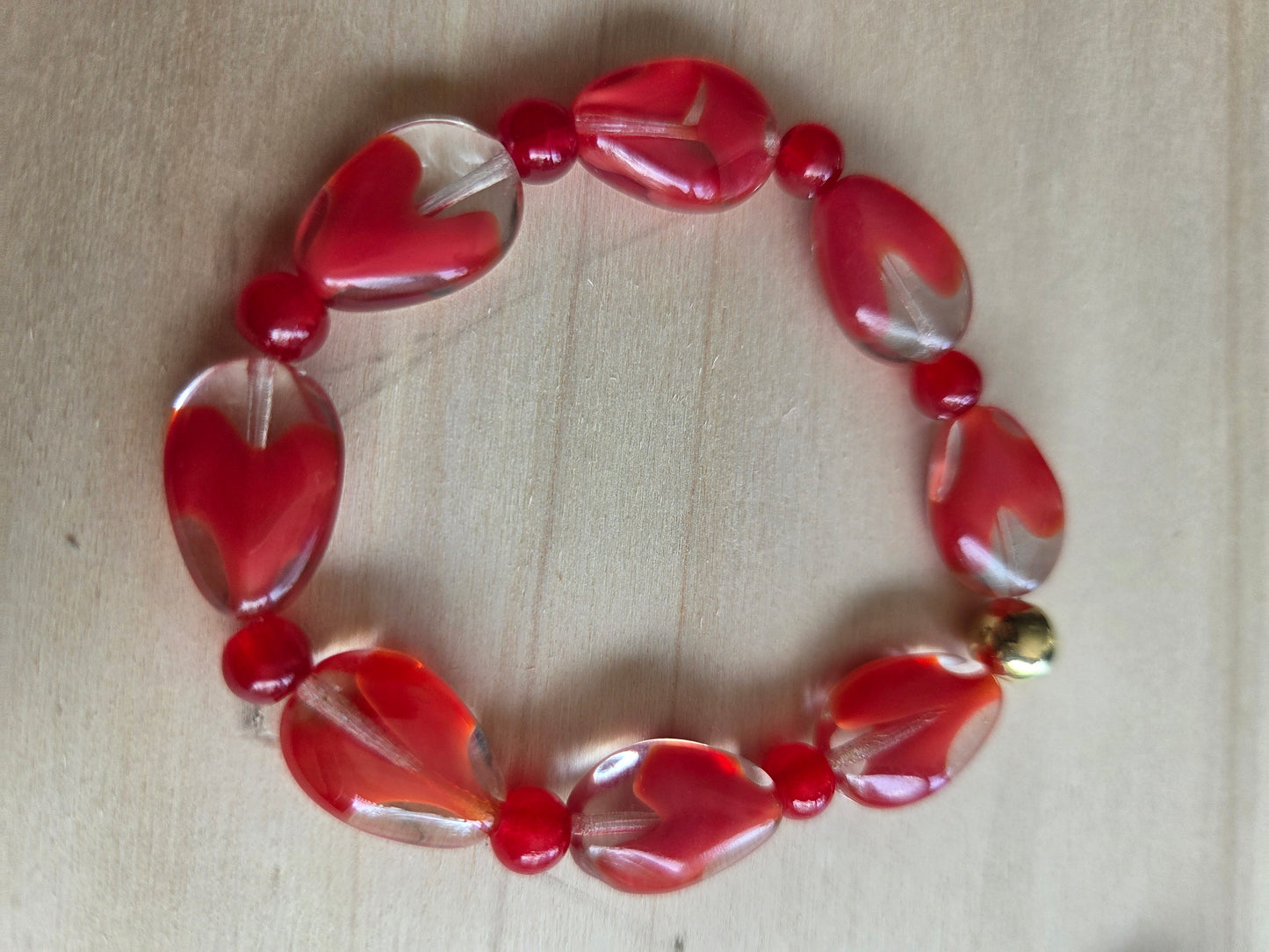 Armbänder schönes rotes Glas 3er-Set