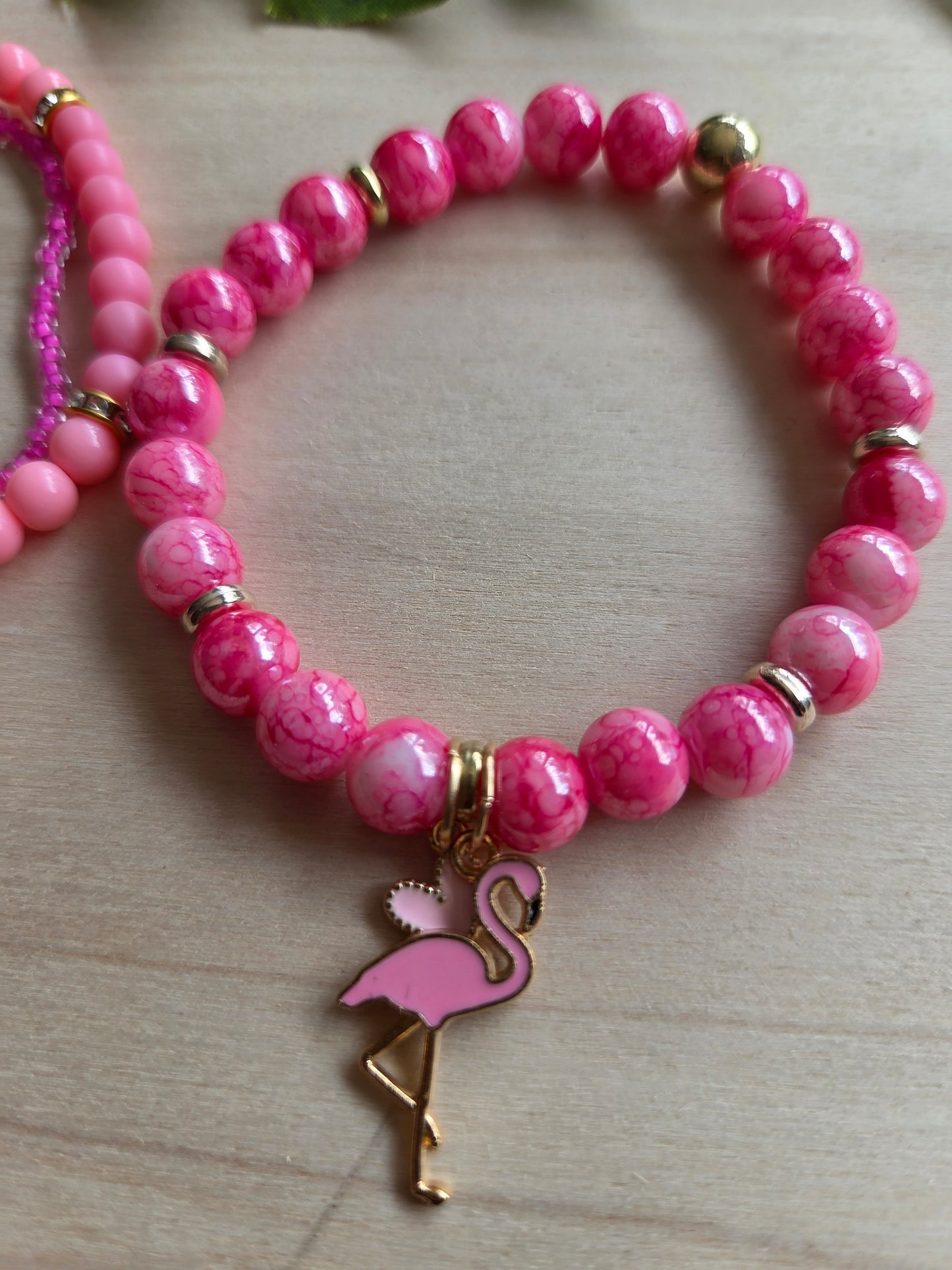 Armbänder mit AH Flamingo Pink/Rosa 3er-Set