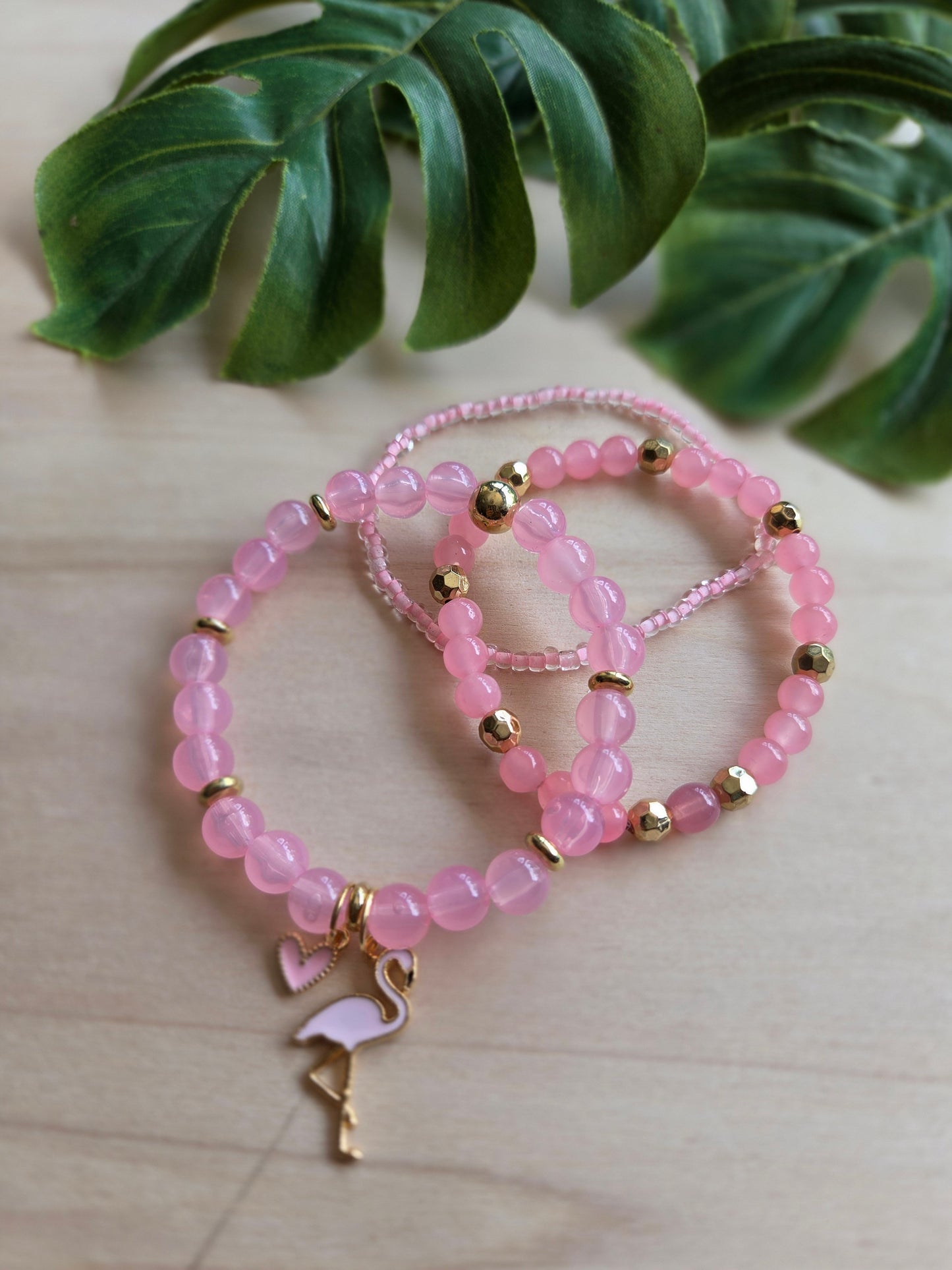Armbänder mit AH Flamingo Rosa3er-Set