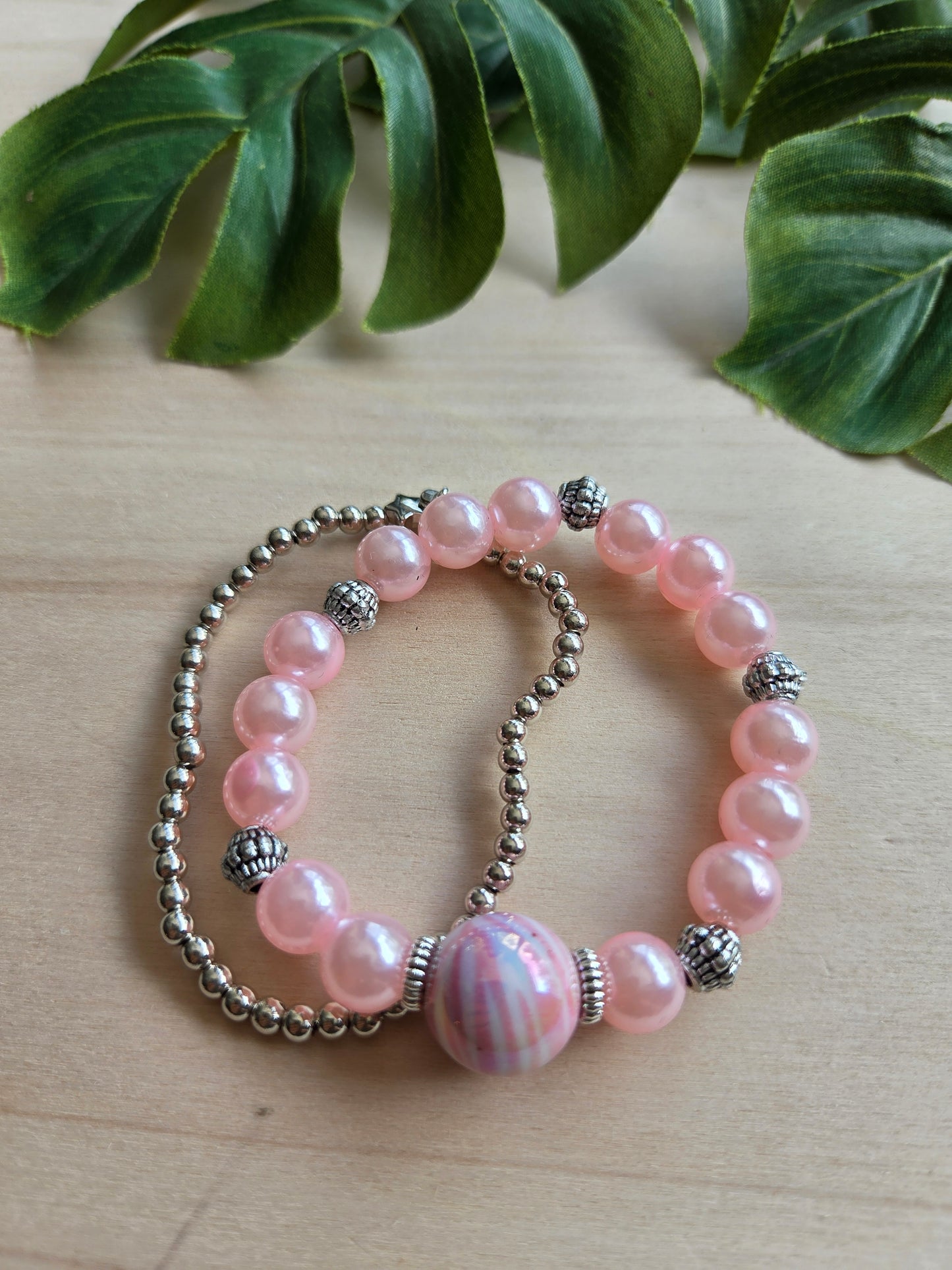 Armbänder Rosa Tiger Perlen