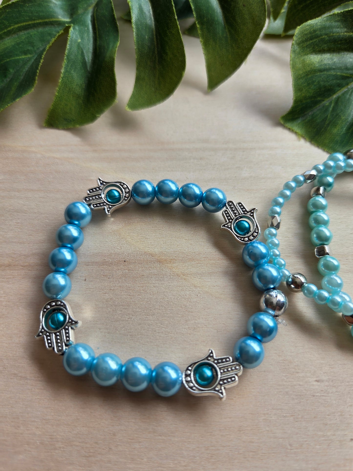 Armbänder mit sehendem Auge blau 3er-Set