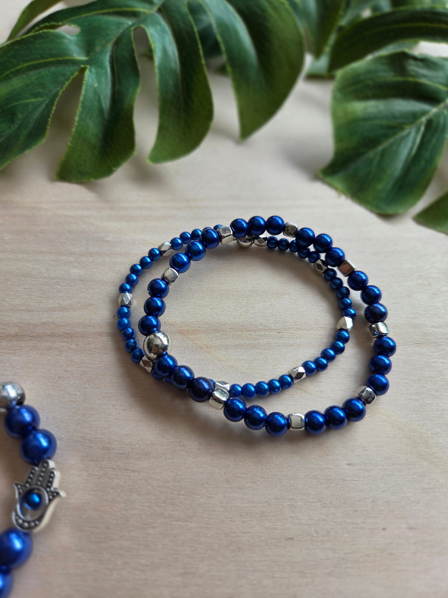 Armbänder mit sehendem Auge blau 3er-Set