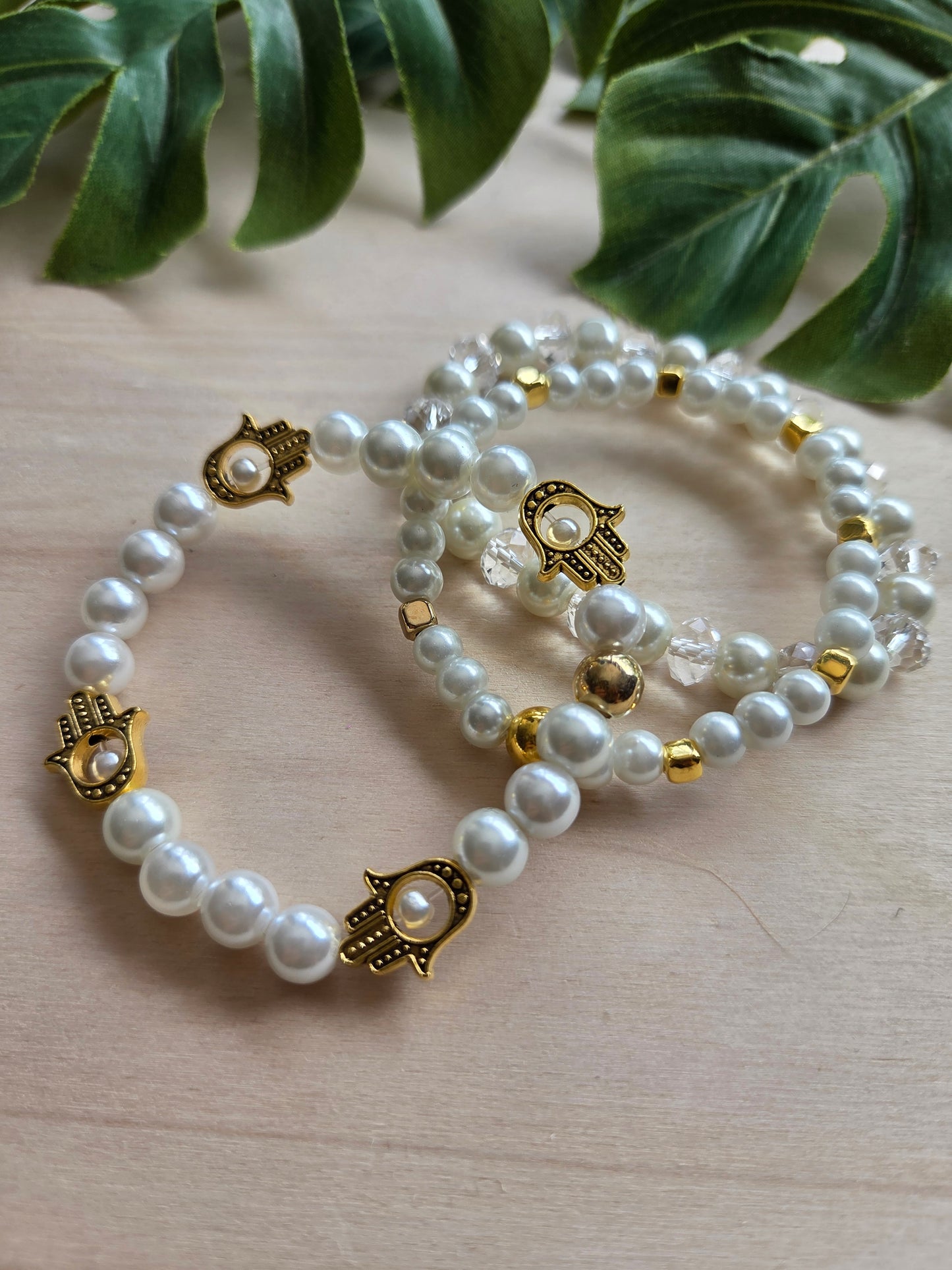 Armbänder mit sehendem Auge weiß 3er-Set