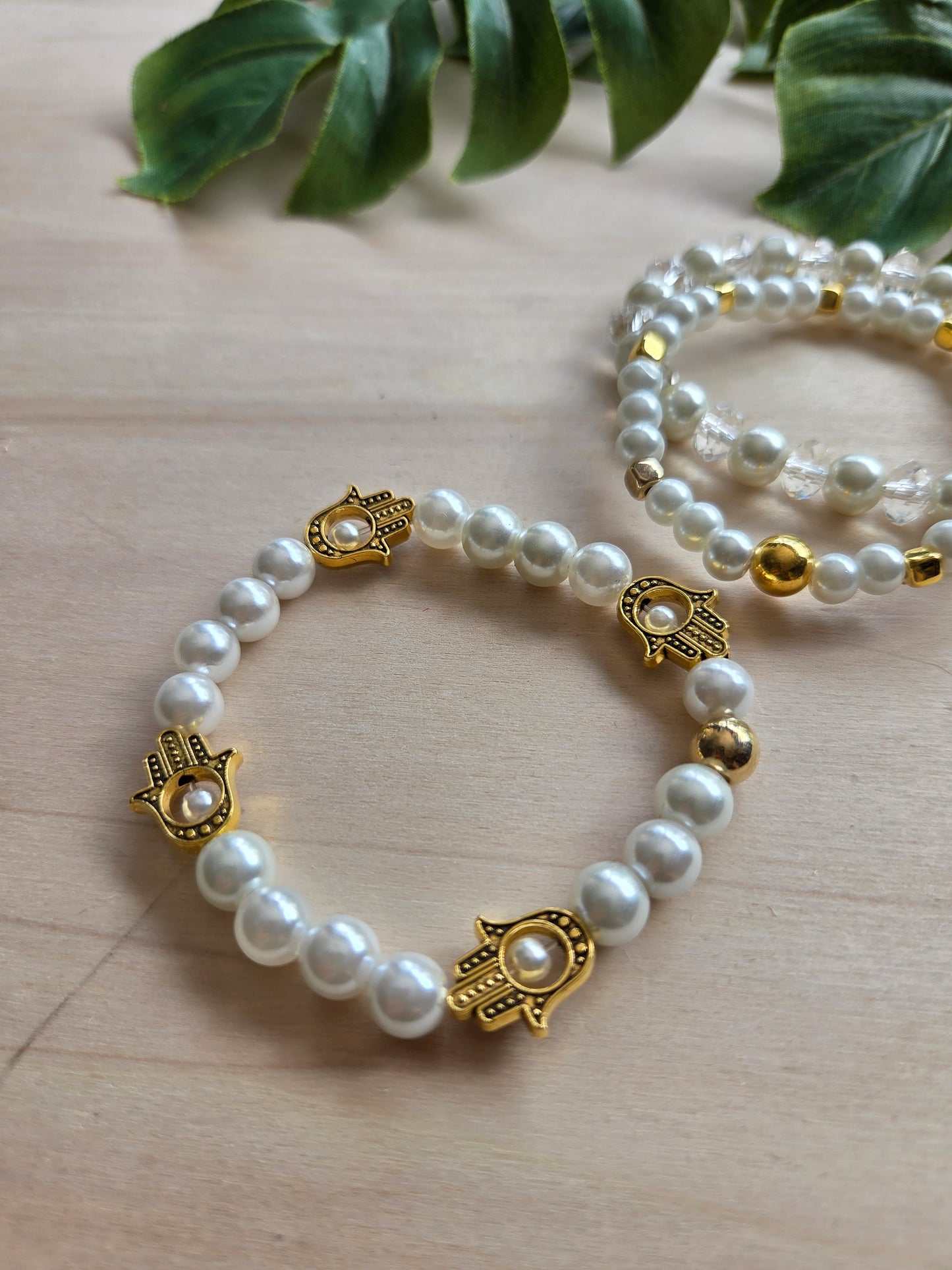 Armbänder mit sehendem Auge weiß 3er-Set