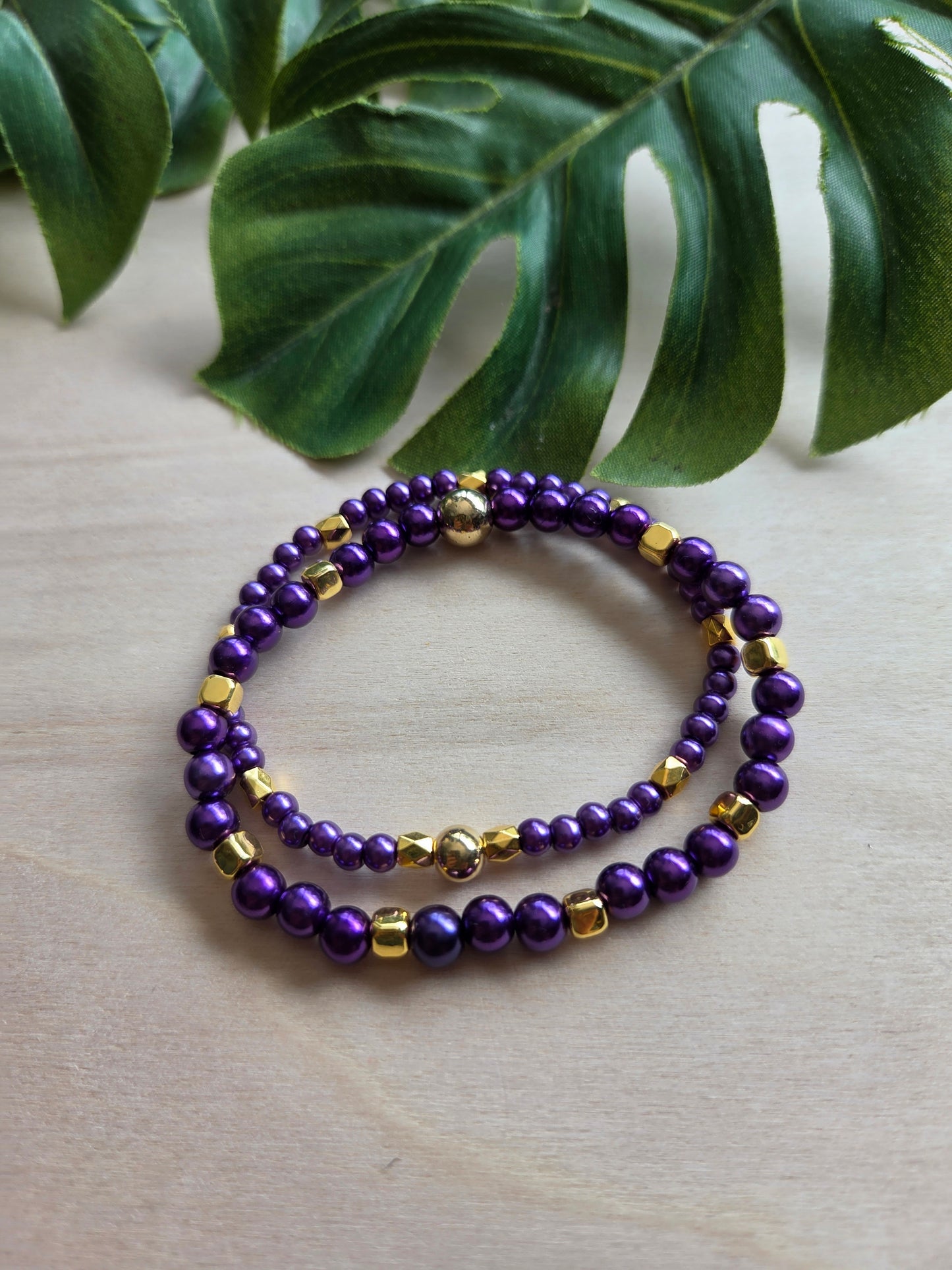 Armbänder mit sehendem Auge Lila 3er-Set
