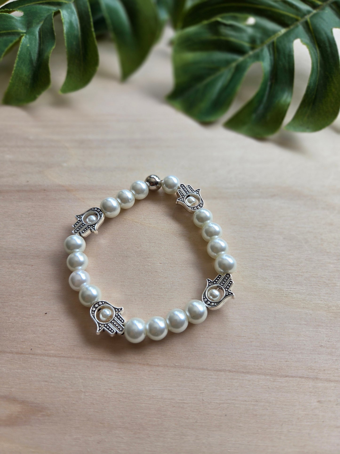 Armbänder mit sehendem Auge weiß 3er-Set
