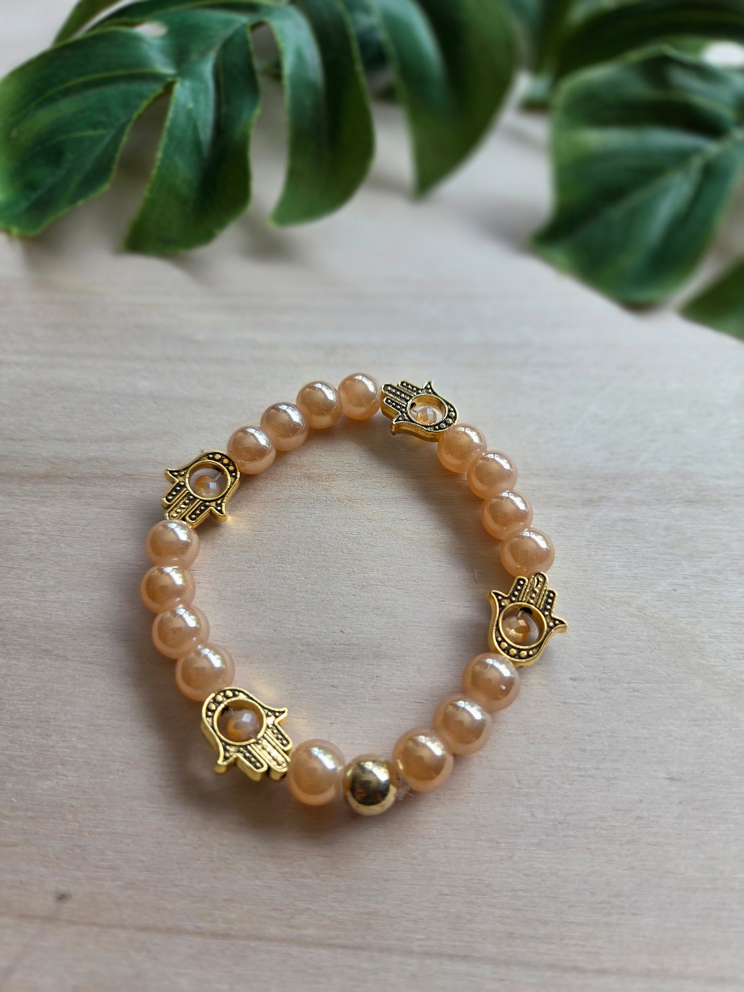 Armbänder mit sehendem Auge beige 3er-Set