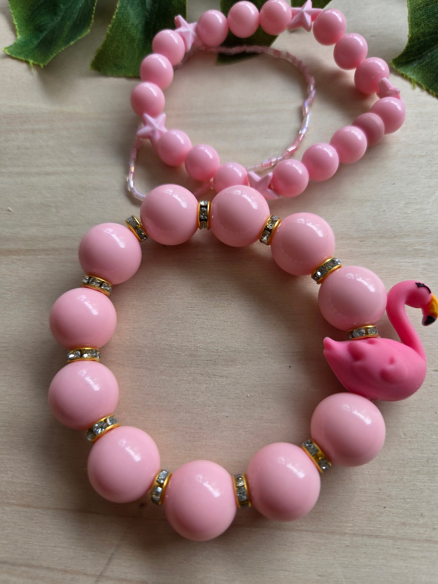 Armbänder Rosa mit Big Flamingo 3er-Set