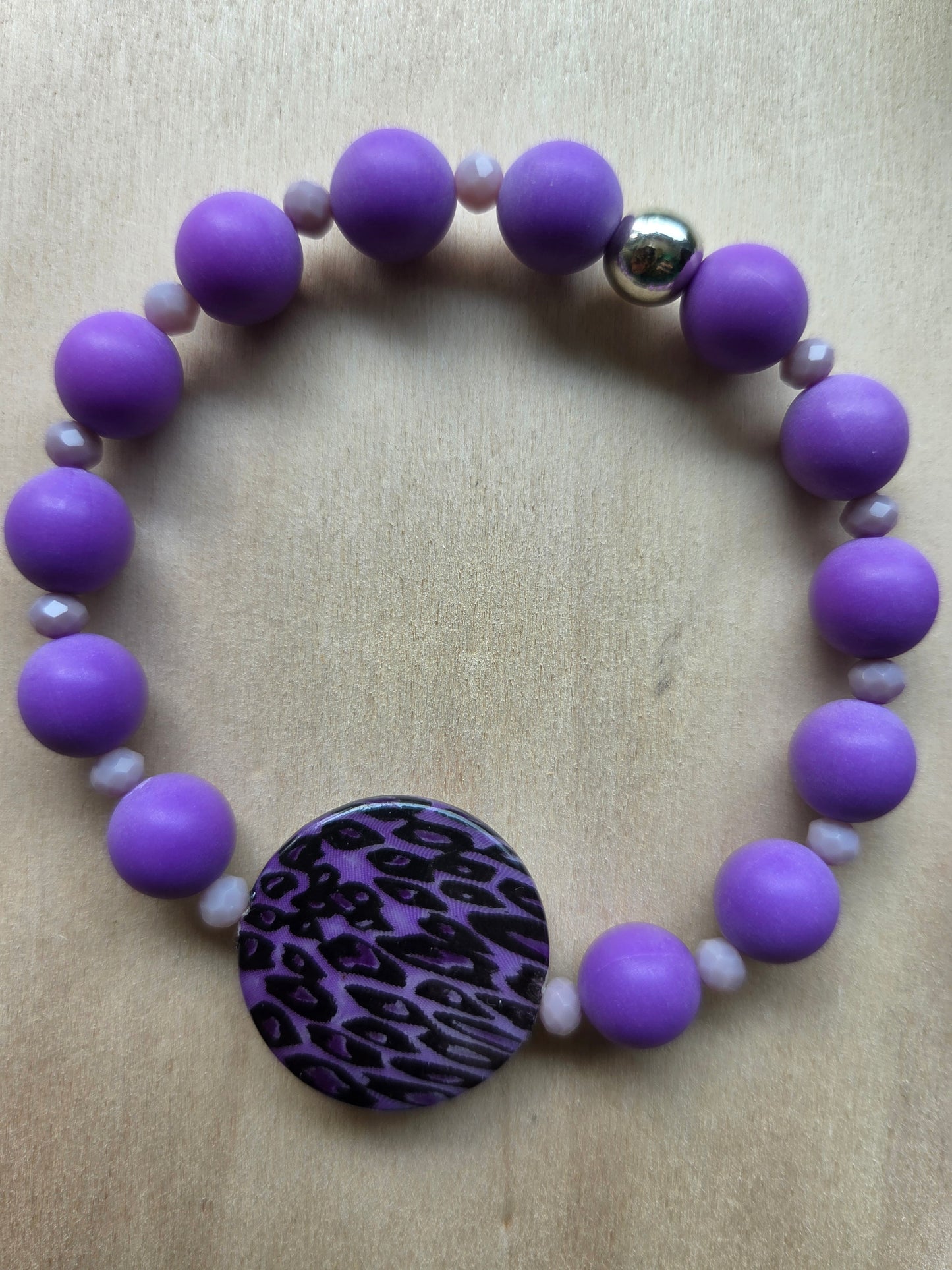 Armbänder mit Leo Perle Lila 3 er-Set