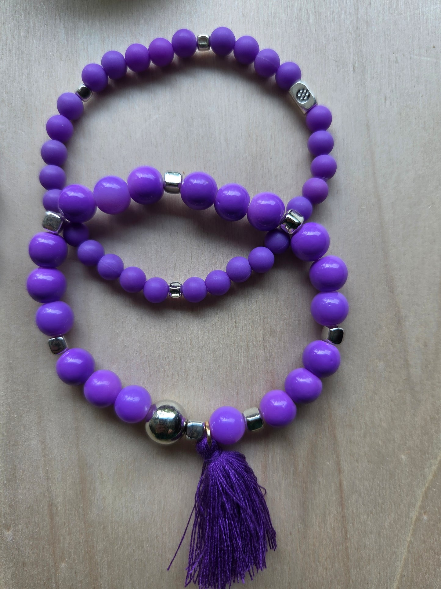 Armbänder mit Leo Perle Lila 3 er-Set