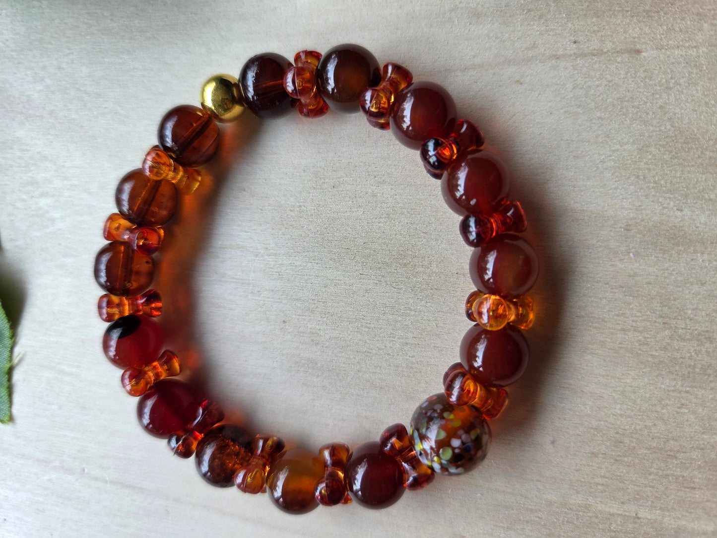 Armbänder Glas Rotbraun mit AH Lebensbaum 3er- Set