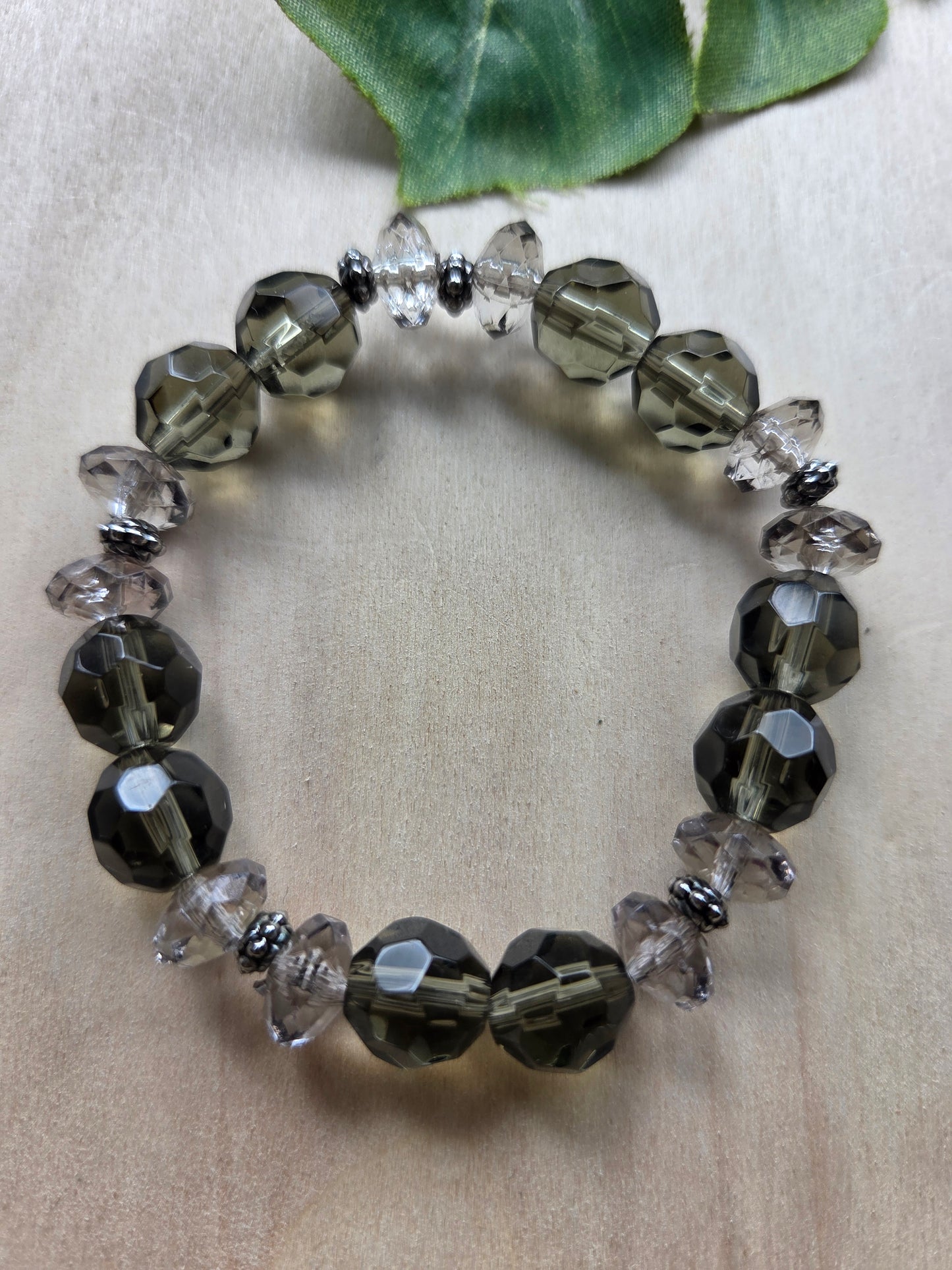 Armbänder Big Perlen grau Glas