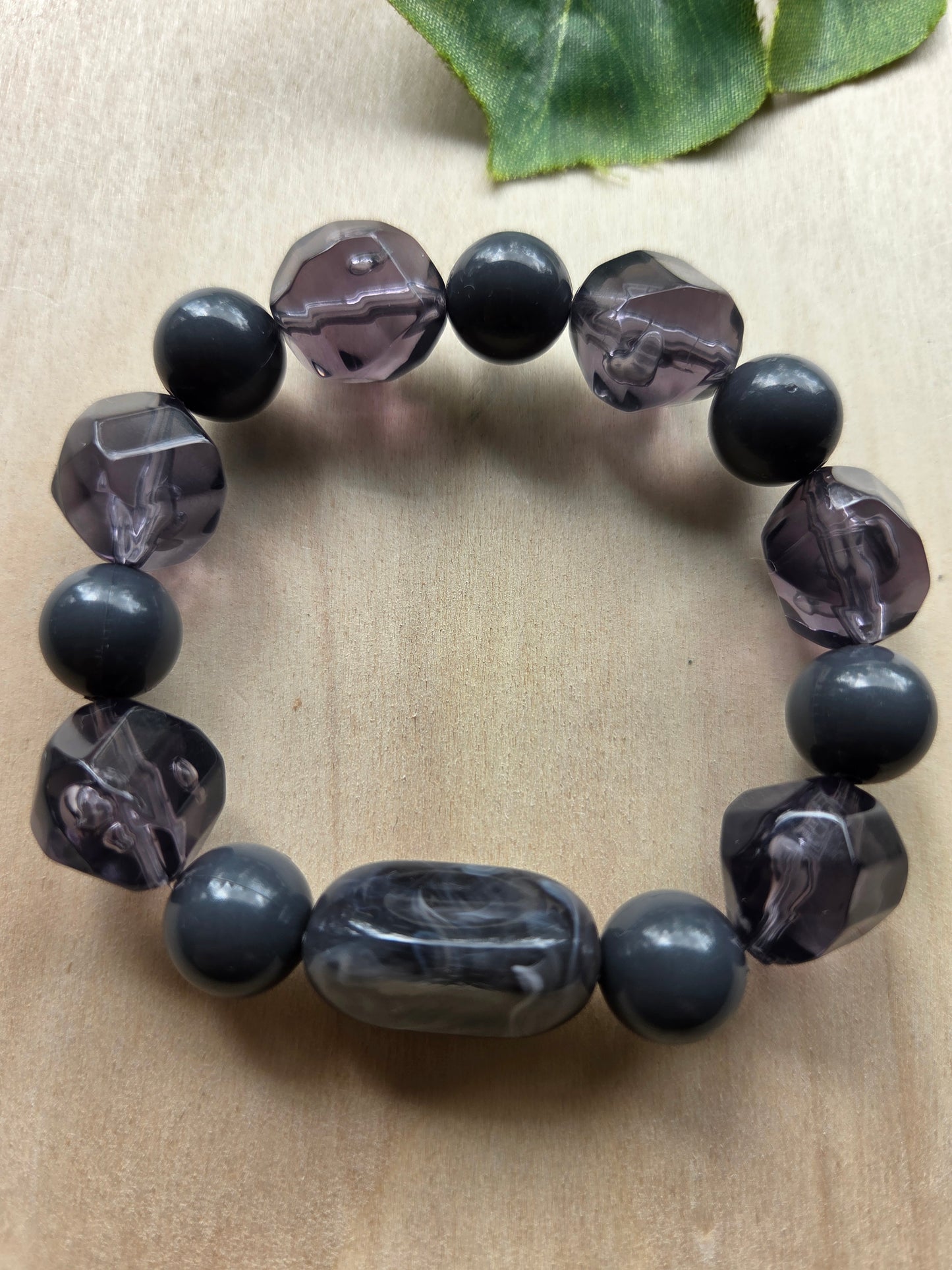 Armbänder Big Perlen grau Glas