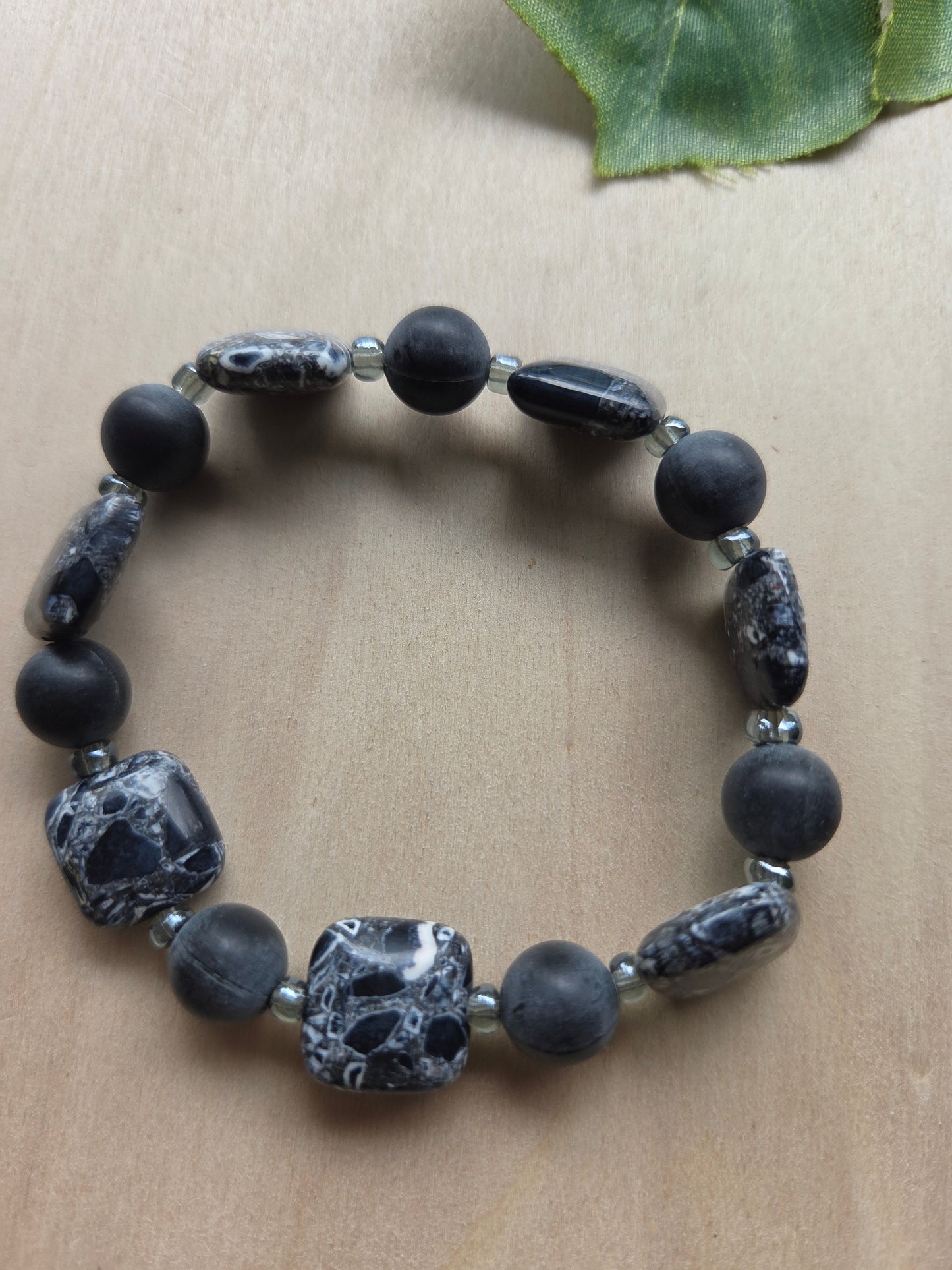 Armbänder Stein Grau 3er- Set