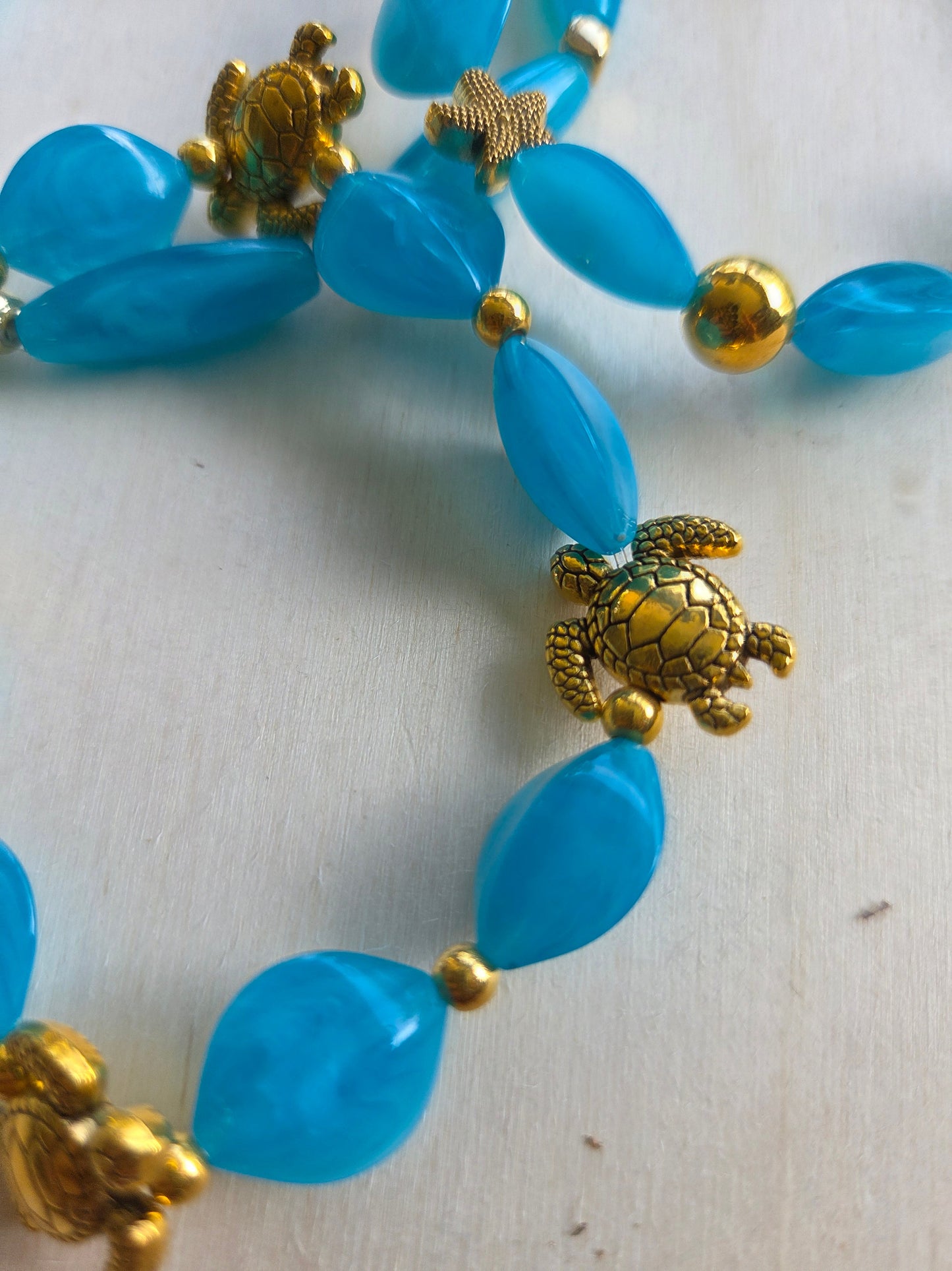 Armbänder Blau mit Seesternen/Schildkröte 3er- Set