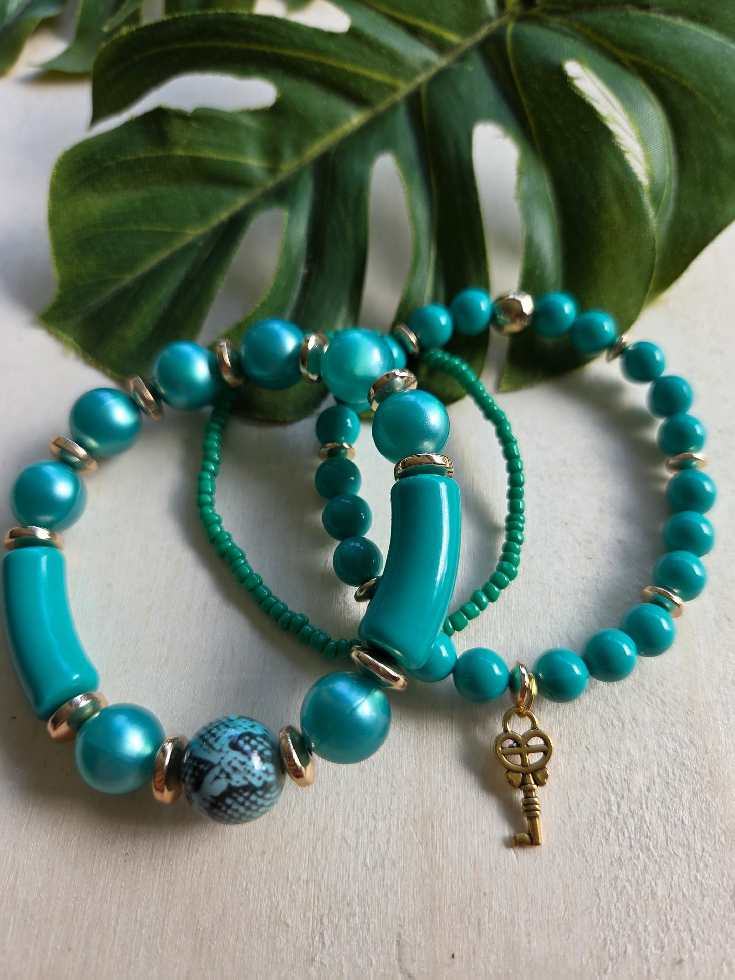 Armbänder Türkis AH Schlüssel 3er- Set