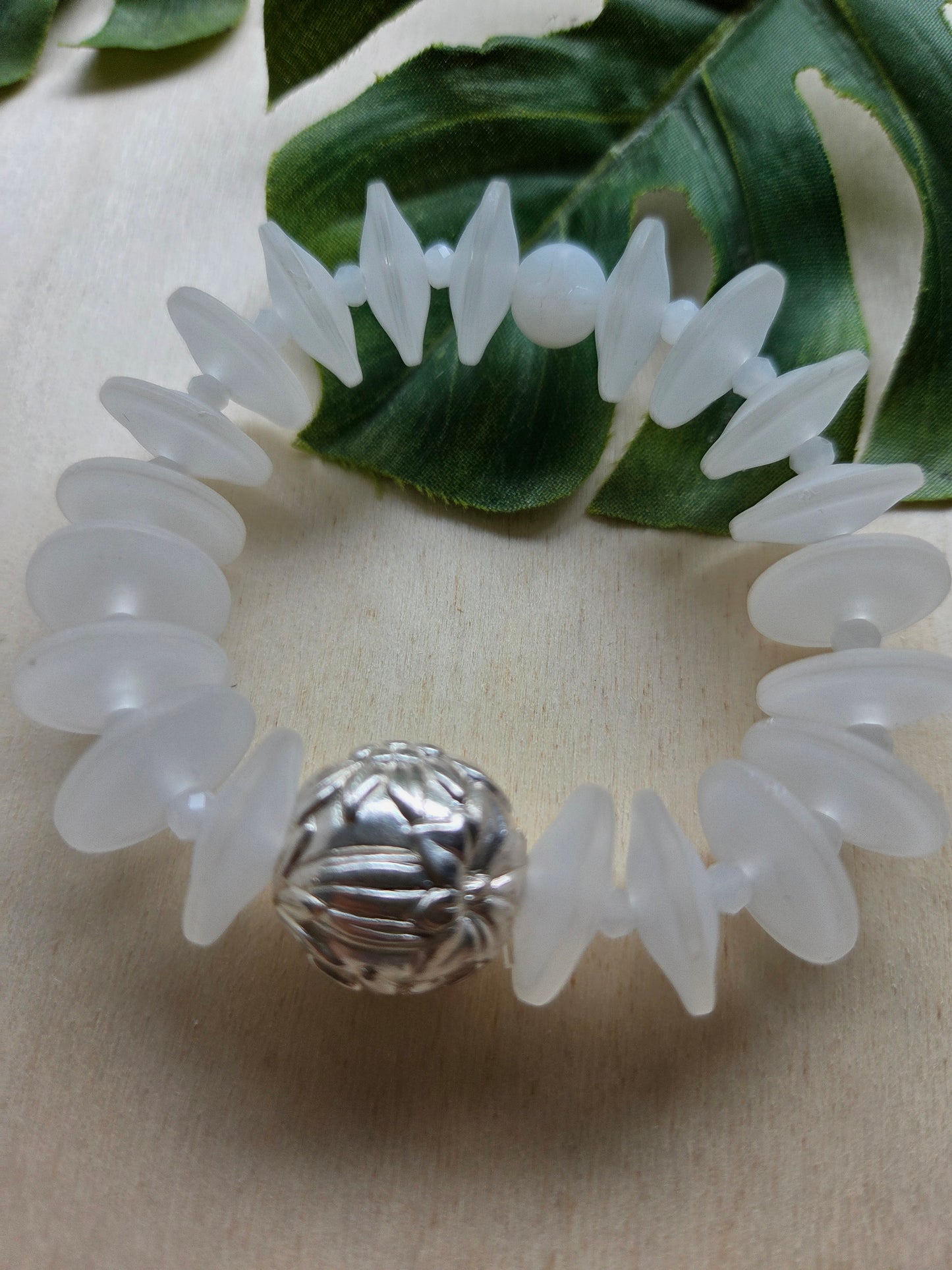Armbänder Big Perlen weiß
