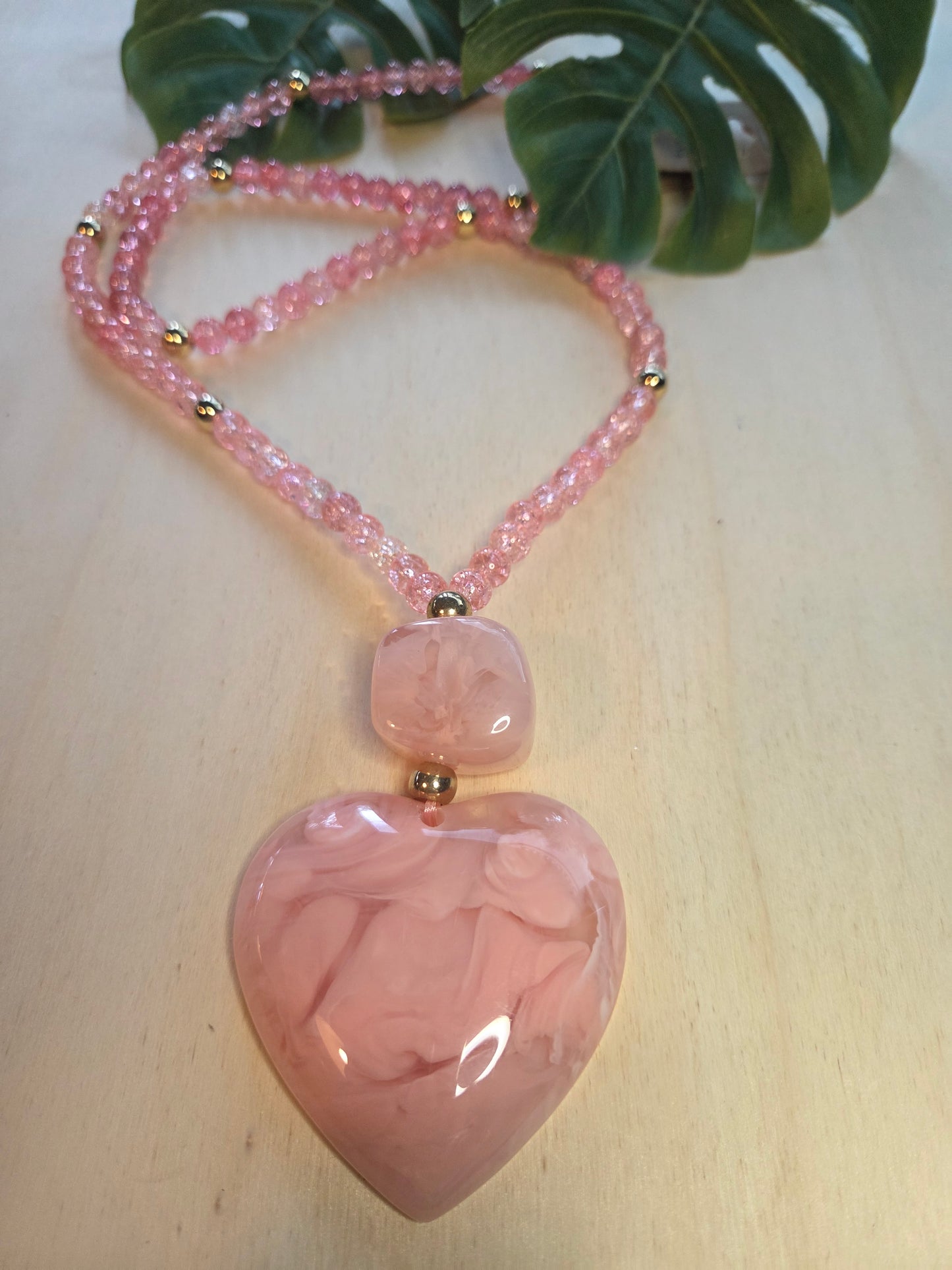 Halskette mit Herz Big AH Rosa