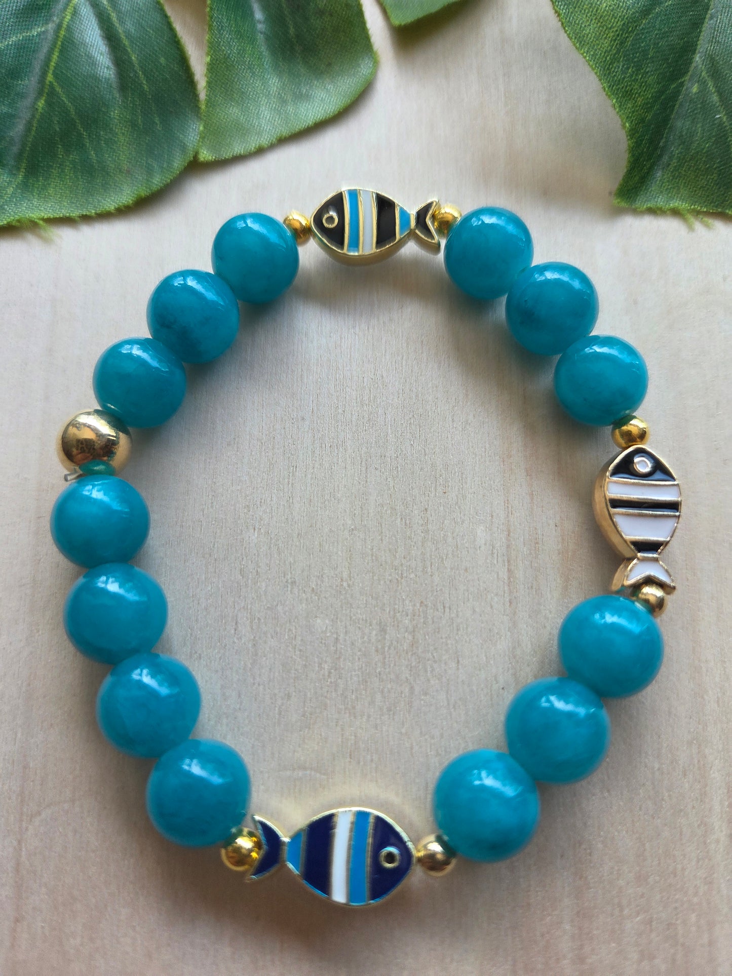 Armbänder  blau mit Fischen 3 er Set