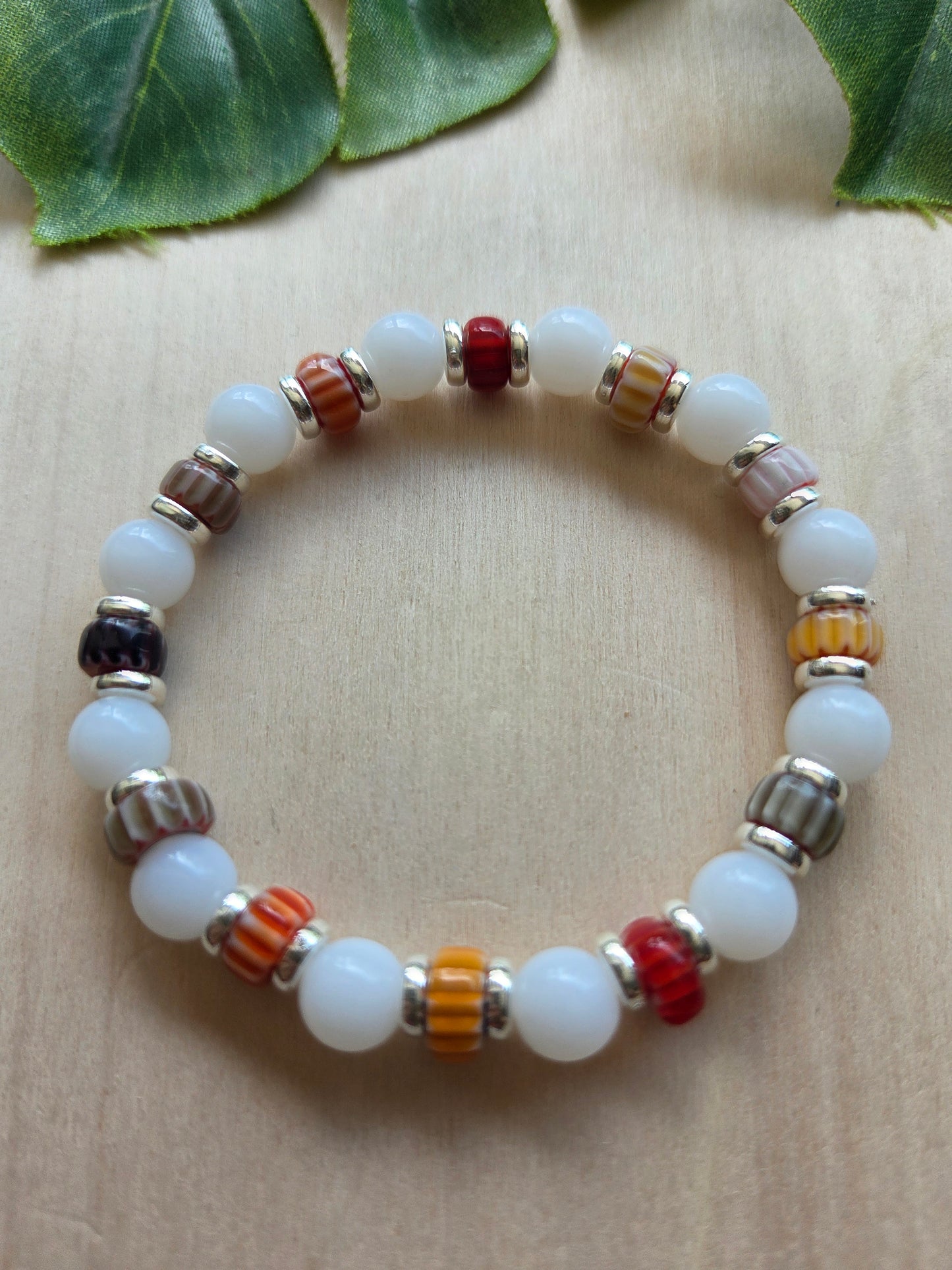Armbänder Glas Bunt /Weiß 3er Set- BOHO Style
