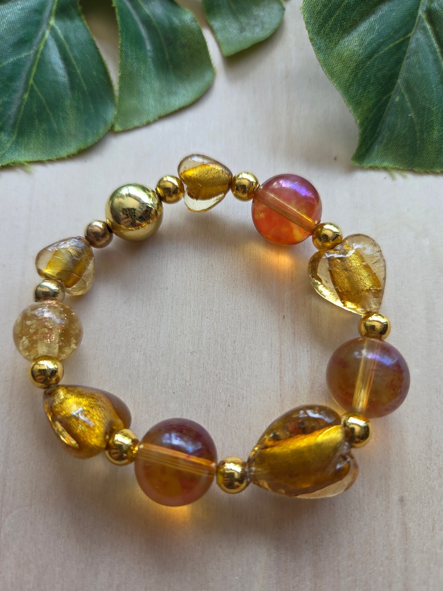 Armbänder Glas Braun/Gold 3er- Set