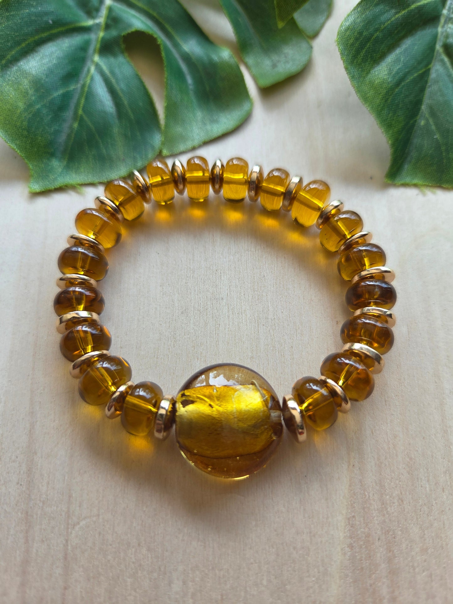 Armbänder Glas braun/gold 3er-Set