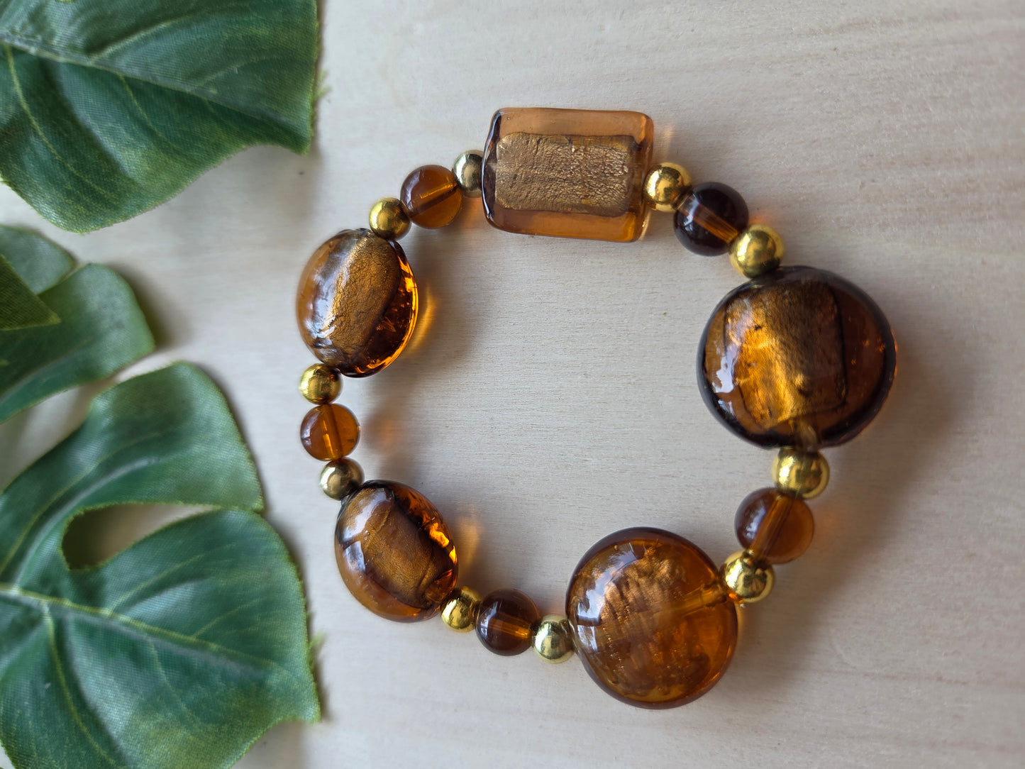 Armbänder Glas Braun 3 er Set
