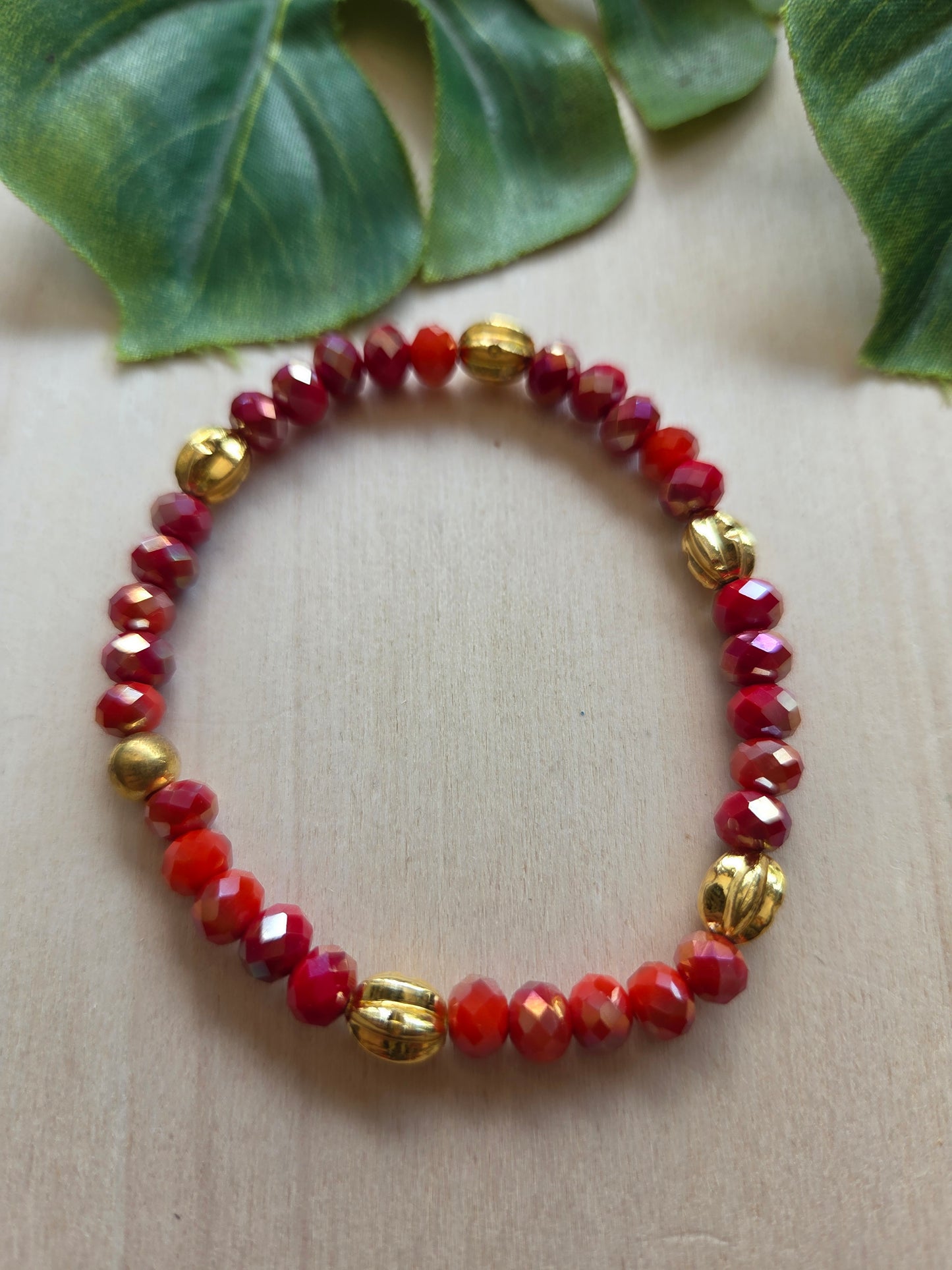 Armbänder Rot 3 er Set Glas