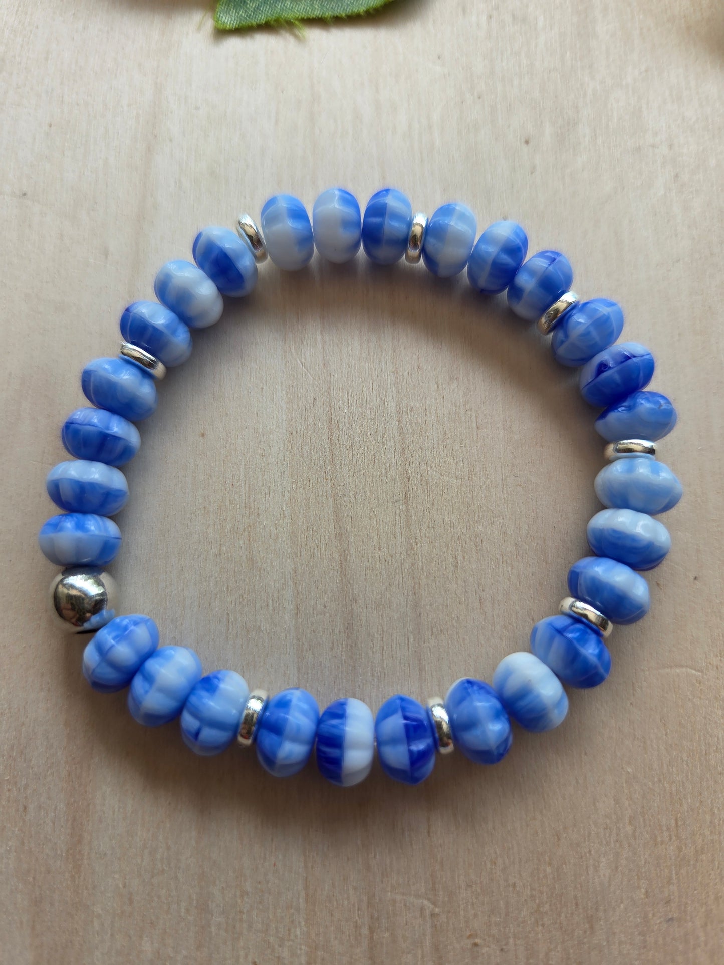 Armbänder blau 3 er Set Stein