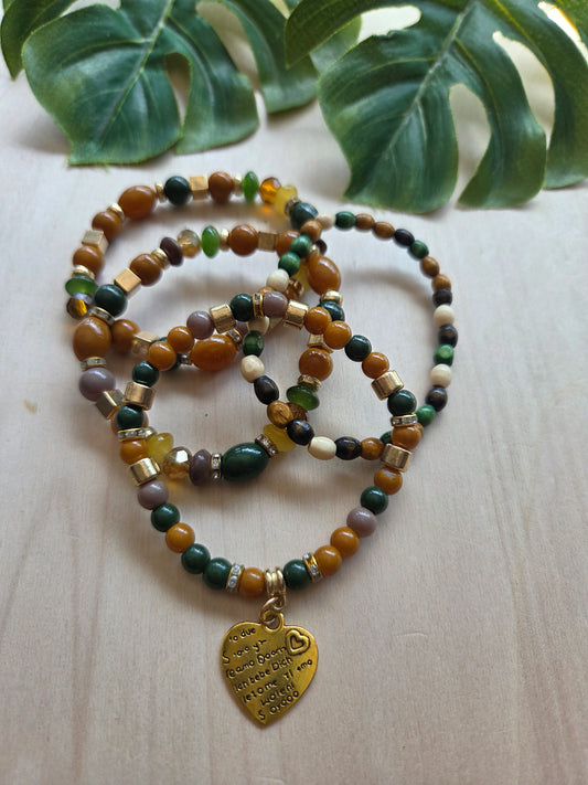 Armbänder  mit Herz AH  BOHO Style  braun