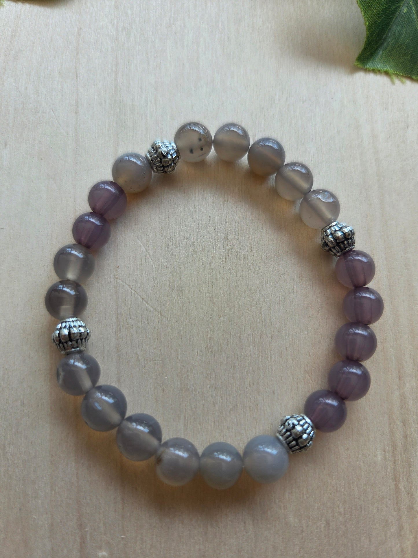 Armbänder grau Big Perlen3 er Set