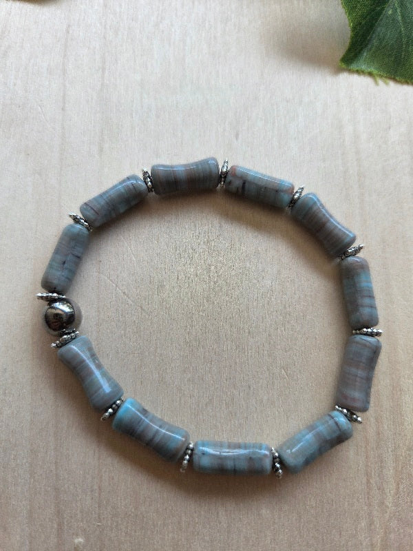 Armbänder grau Big Perlen3 er Set