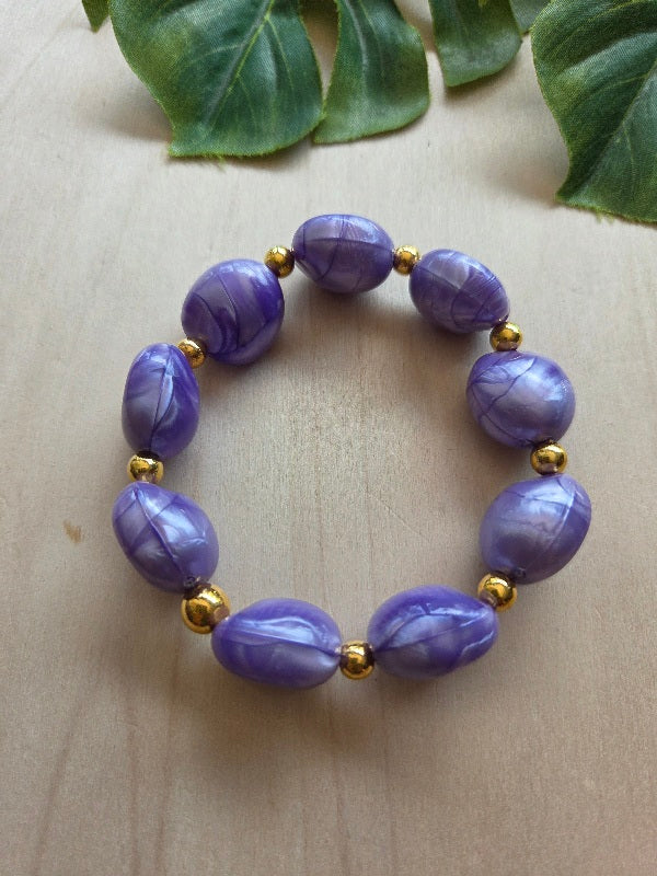 Armbänder Lila Big Perlen  3er Set