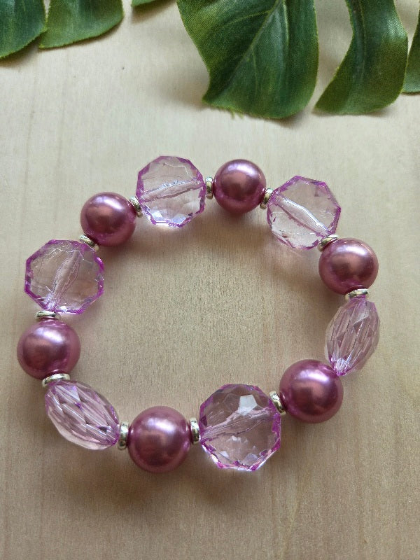 Armbänder Lila Große Perlen  2 er Set