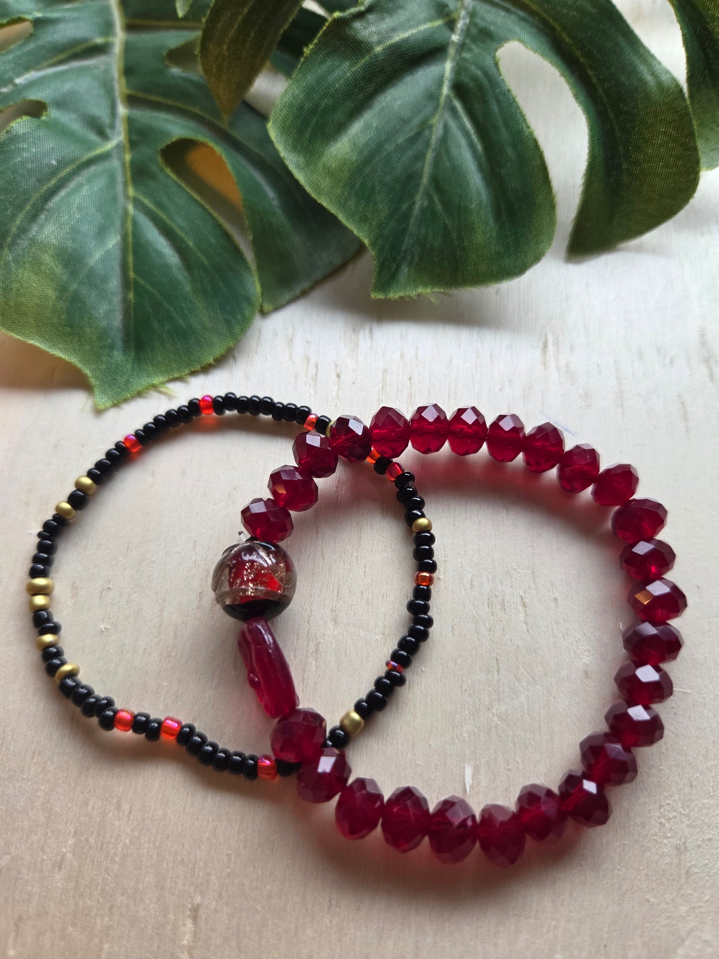 Armbänder 3 er mit Weihnachtsbäumen Rot Weihnachtsbäume