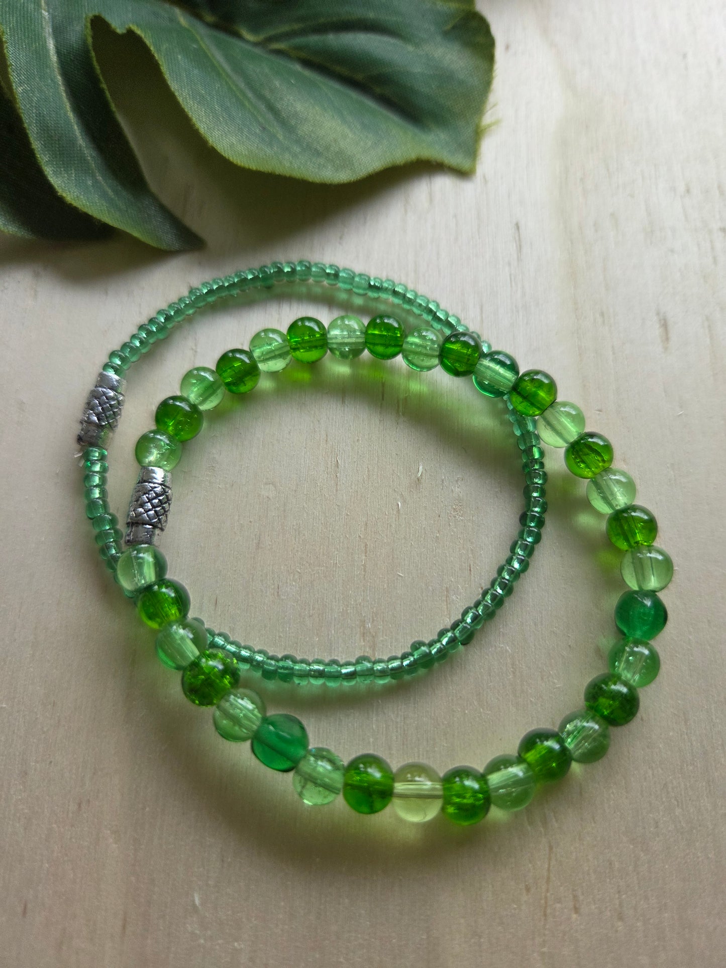 Armbänder 3 er Set grün Glas