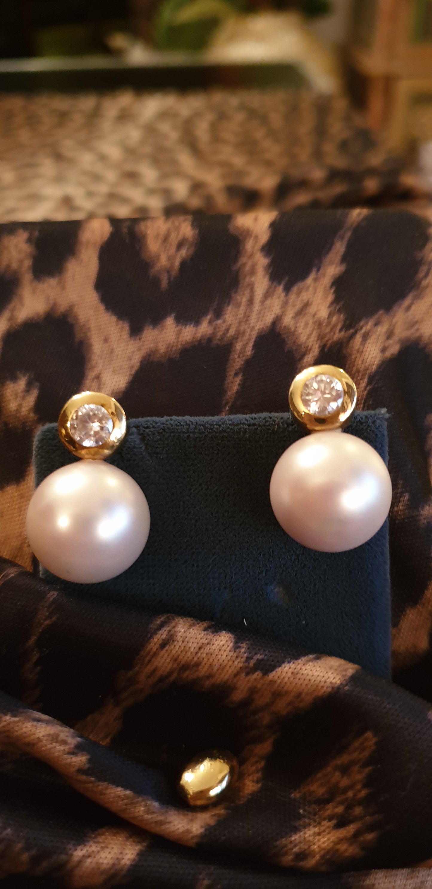 Ohrringe Stecker echte Perlen Rosa Zirkonia,