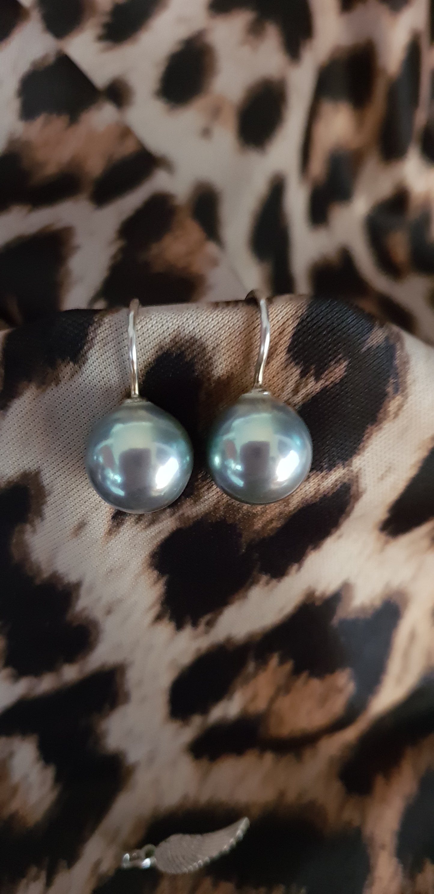 Ohrringe South China Pearls grau 985er Sterling Silber