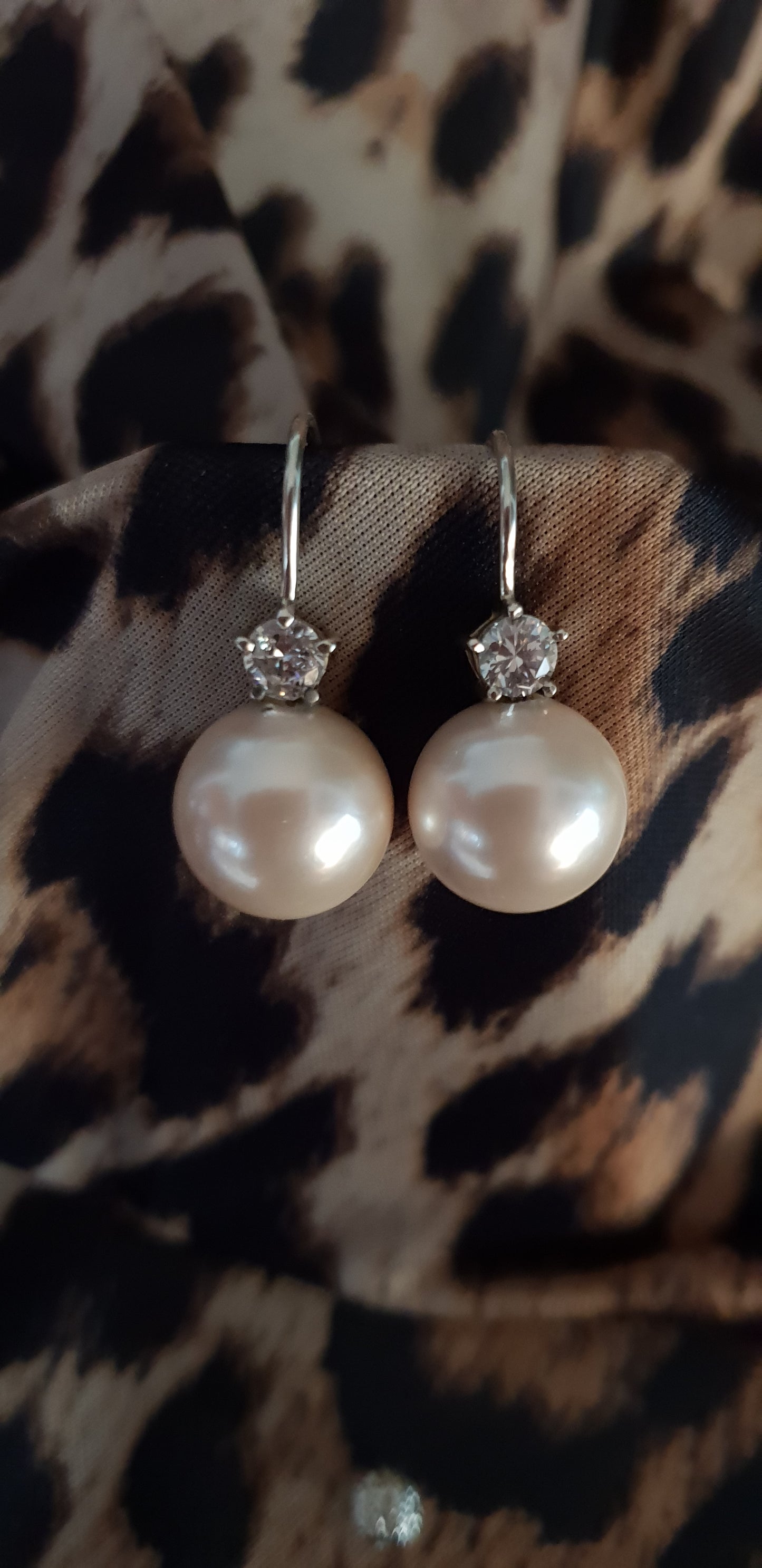 Ohrringe South China Pearls weiß 985er Sterling Silber
